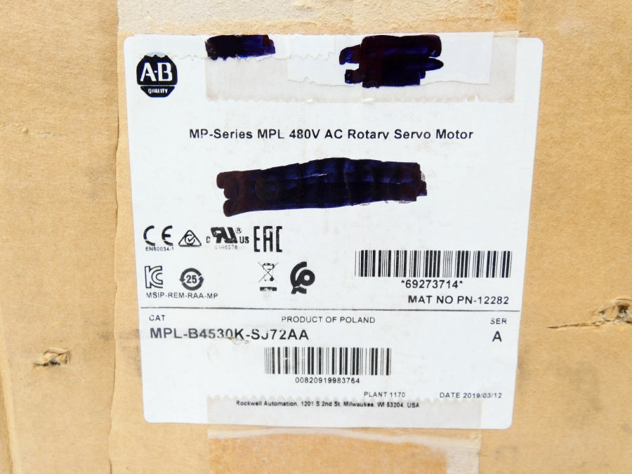 ALLEN BRADLEY MPL-B4530K-SJ72AA SER. A 480V 11A NSMP