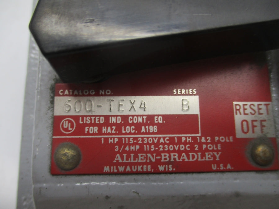 ALLEN BRADLEY 600-TEX4 SER. B 115-230VDC (BR/YL) NSMP
