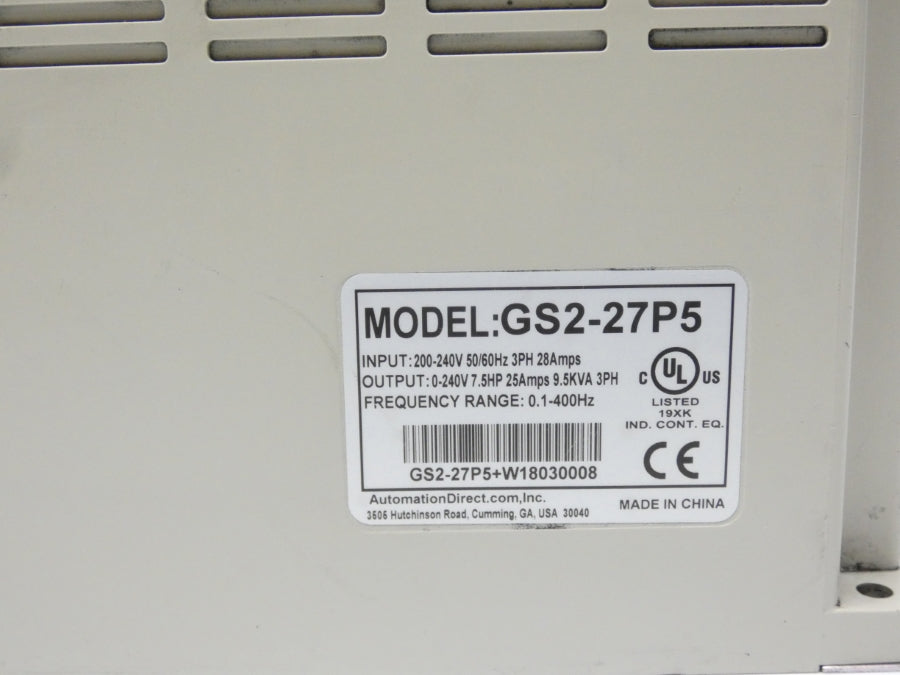 AUTOMATION DIRECT GS2-27P5 200-240V 28A UNMP