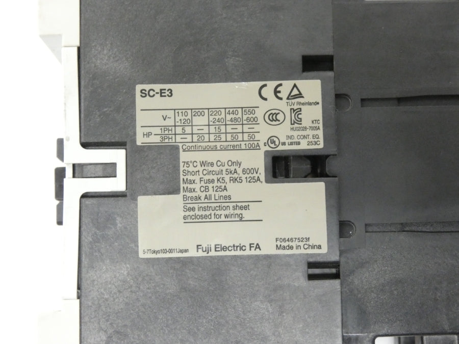 FUJI ELECTRIC SC-E3 415-440/440-480V 100A NSNP