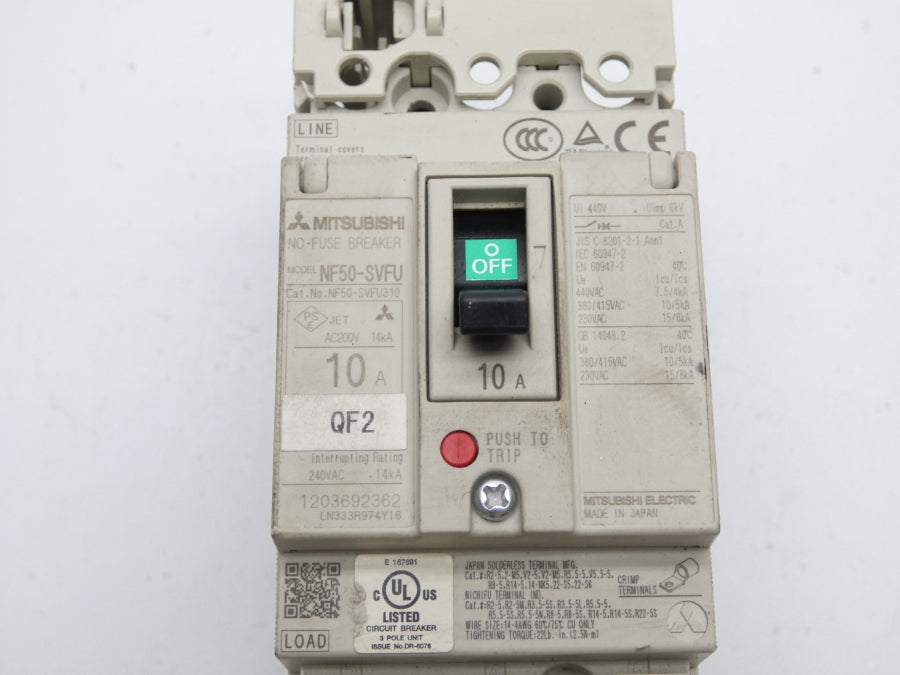 MITSUBISHI NF50-SVFU310 240VAC 10A (AS PICTURED) NSNP