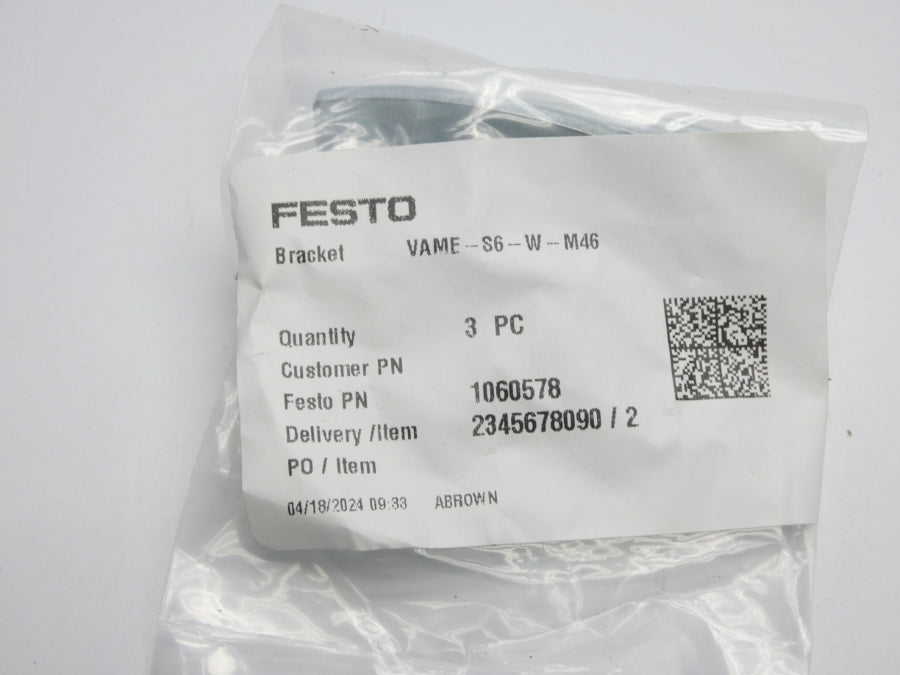 FESTO VAME-S6-W-M46 1060578 (PKG OF 3) NSMP