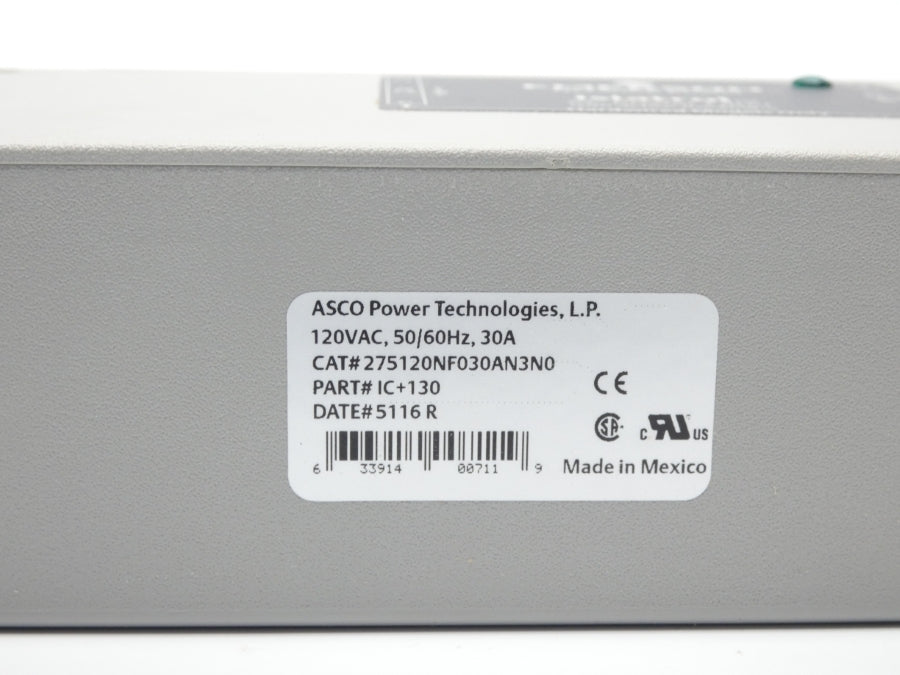 EMERSON ASCO 275120NF030AN3N0 IC+130 120VAC 30A NSMP