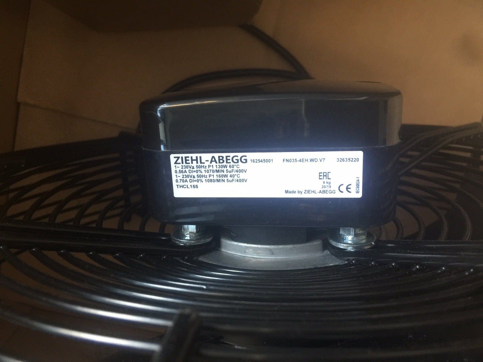 FN035-4EH.WD.V7 ZIEHL-ABEGG Axial Fan 0.13/0.16kW 230V 0.57/0.73A 1100/1130rpm