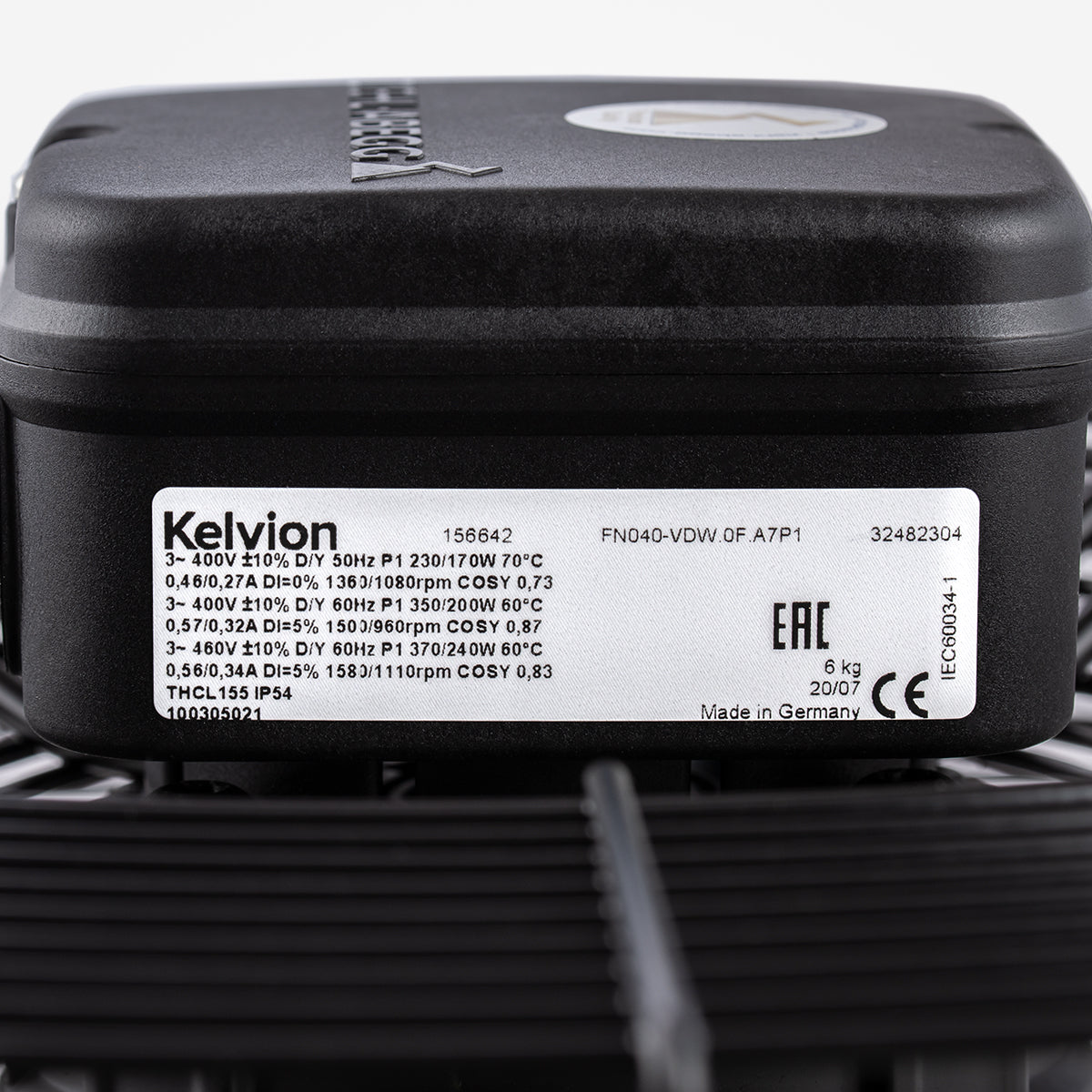FN040-VDW.0F.A7P1 ZIEHL-ABEGG Axial Fan 400V 0.37/0.17kW 0.27/0.56A 1080/1580rpm