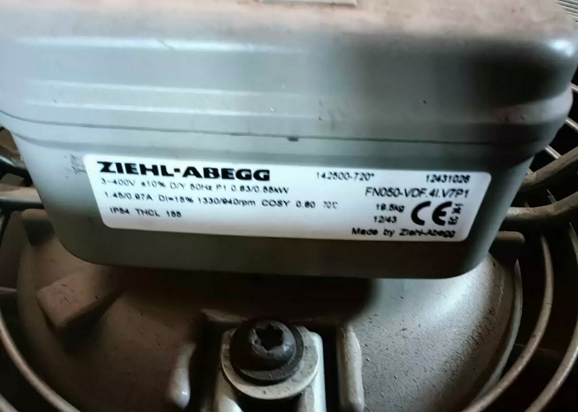 FN050-VDF.41.V7P1 ZIEHL-ABEGG Axial Fan 3-400V 1.45/0.97A 0.63/0.55kW