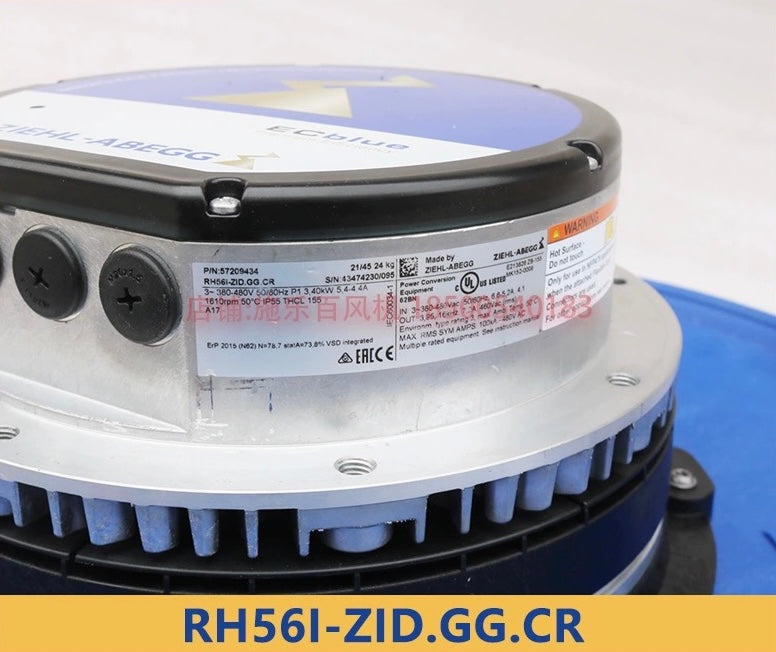RH56I-ZID.GG.CR ZIEHL-ABEGG centrifugal fan 3-380/480V 3.4kW 5.4/4.4A 1640rpm