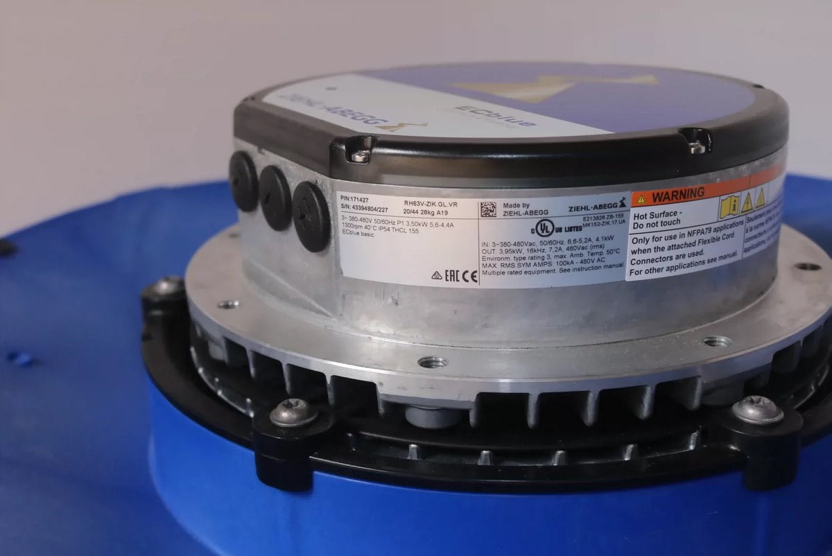RH63V-ZIK.GL.VR ZIEHL-ABEGG centrifugal fan 380-480V 3.50kW 5.6-4.4A 1300rpm