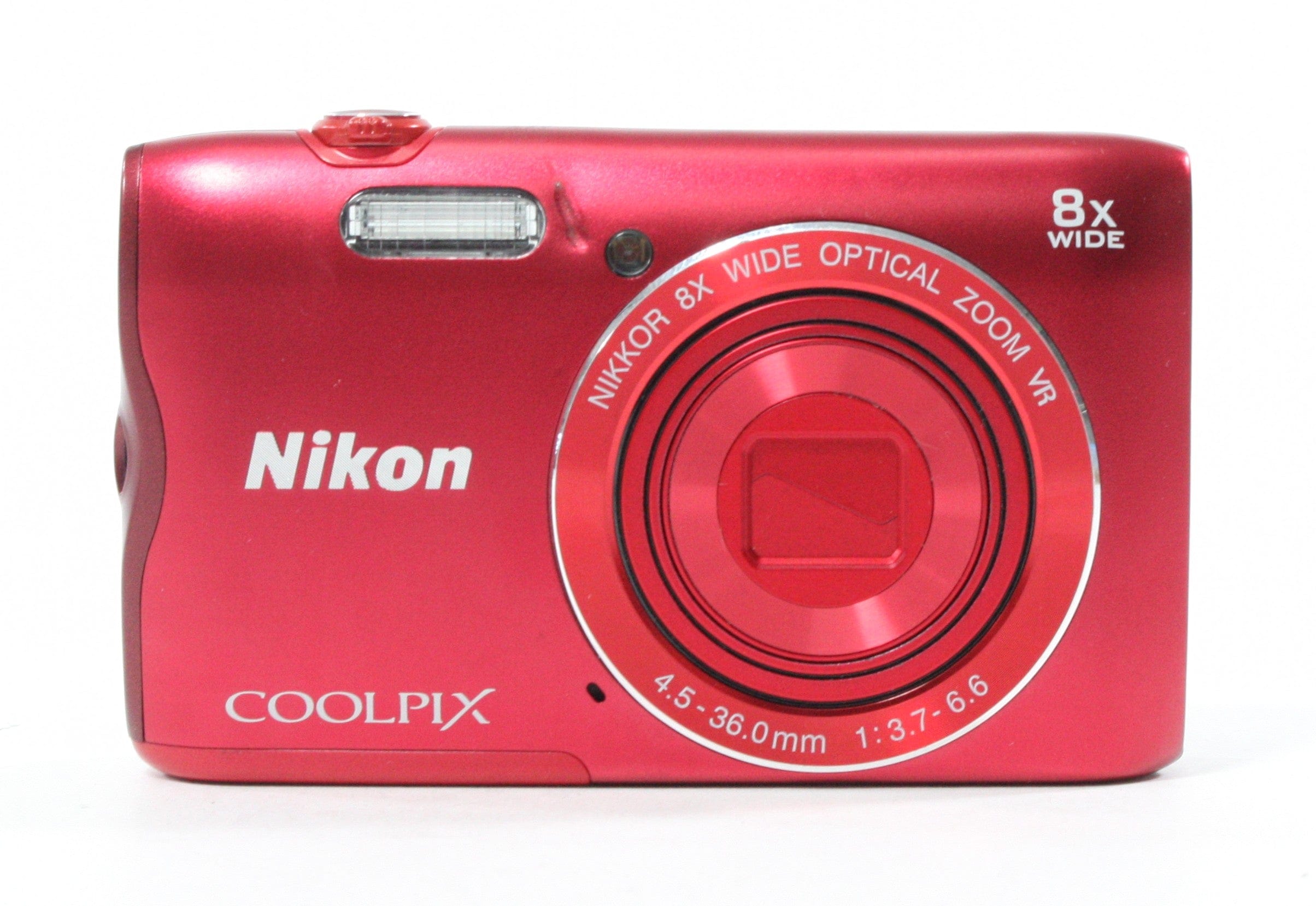 Nikon Coolpix A300 Digital Camera (Red) 8x Zoom 20.1mp