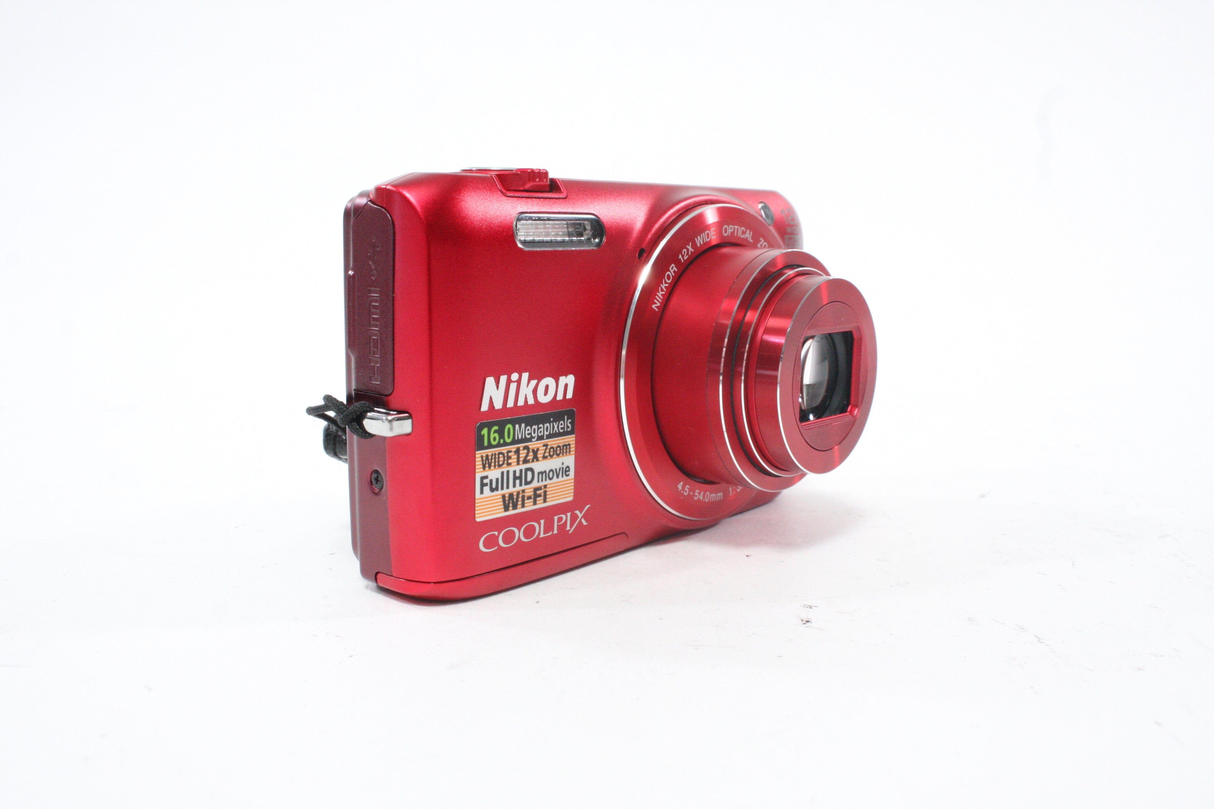Nikon Coolpix Digital Point-and-Shoot Camera 12x Zoom 16.0mp (Red)