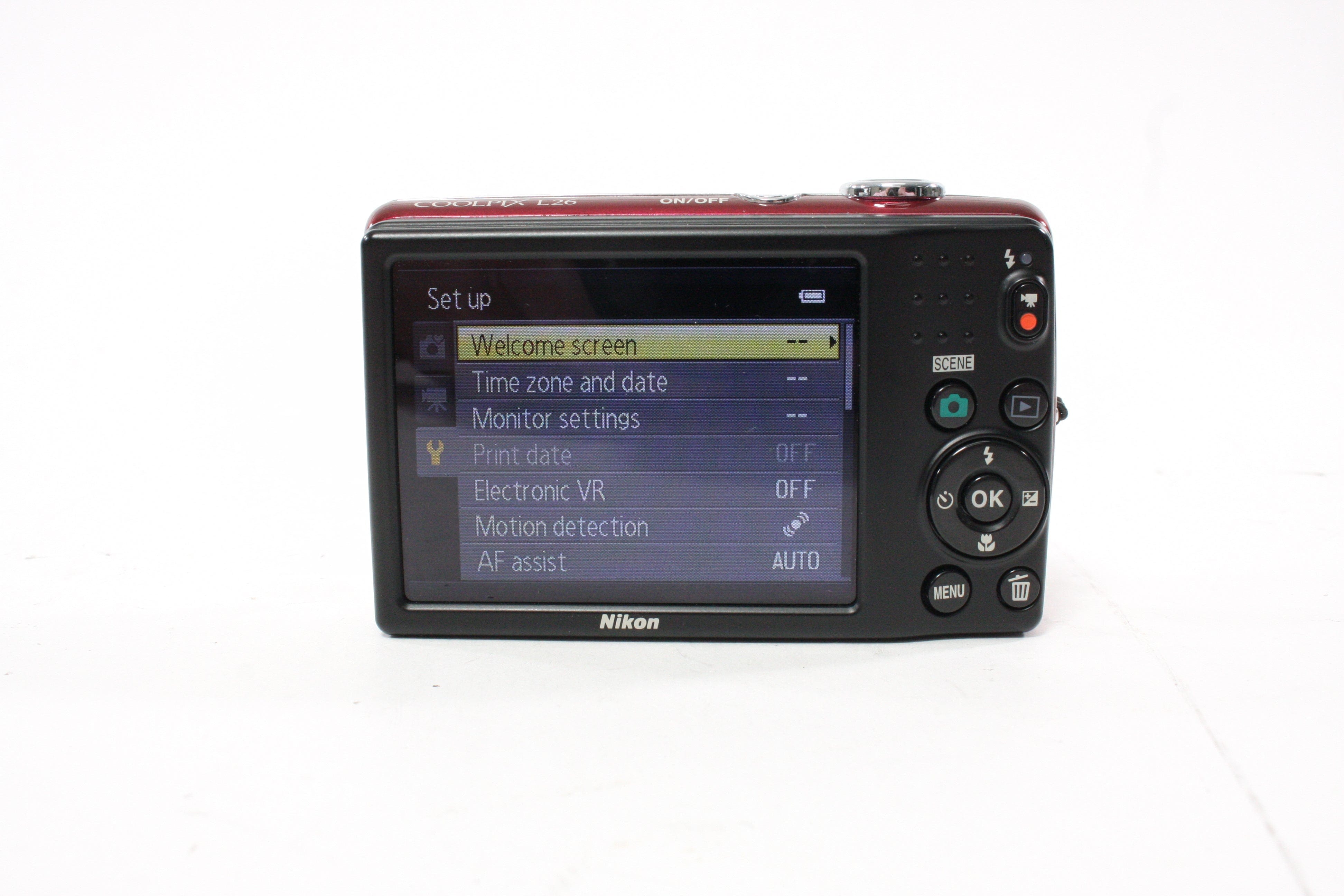 Nikon Coolpix L26 Digital Point-and-Shoot Camera 5x Zoom 16.1mp (Red)