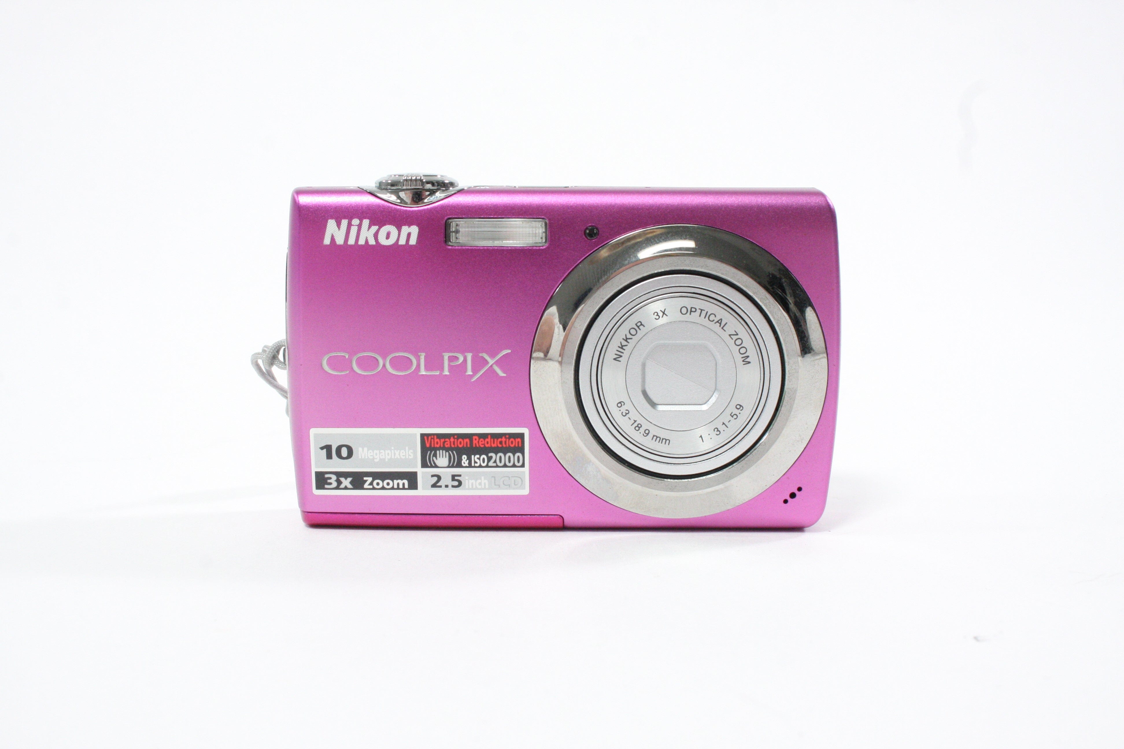 Nikon Coolpix S220 Digital Point-and-Shoot Camera 3x Zoom 10mp (Pink) AS-IS