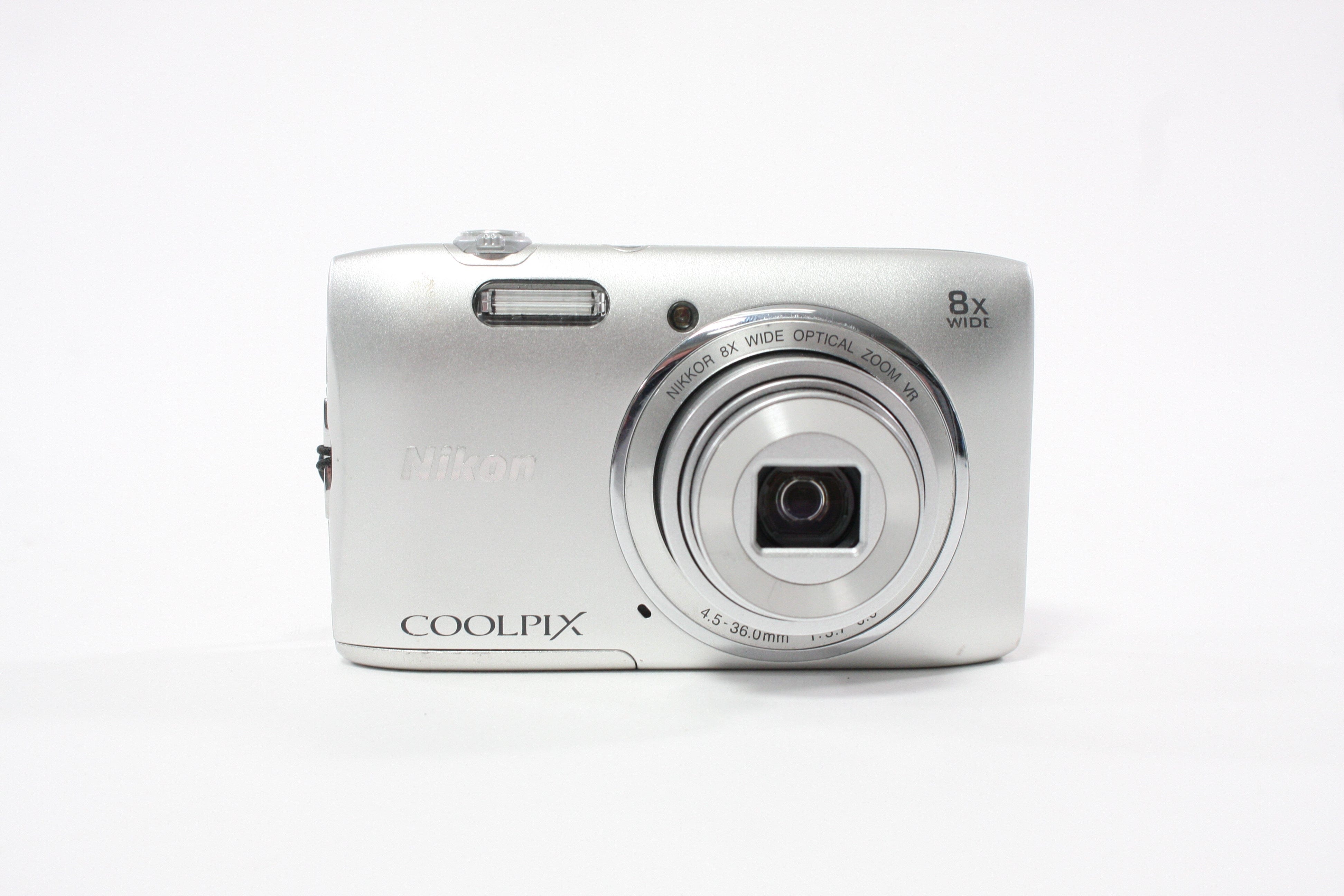 Nikon Coolpix S3600 Digital Camera 8x Zoom 20.1mp (Silver)