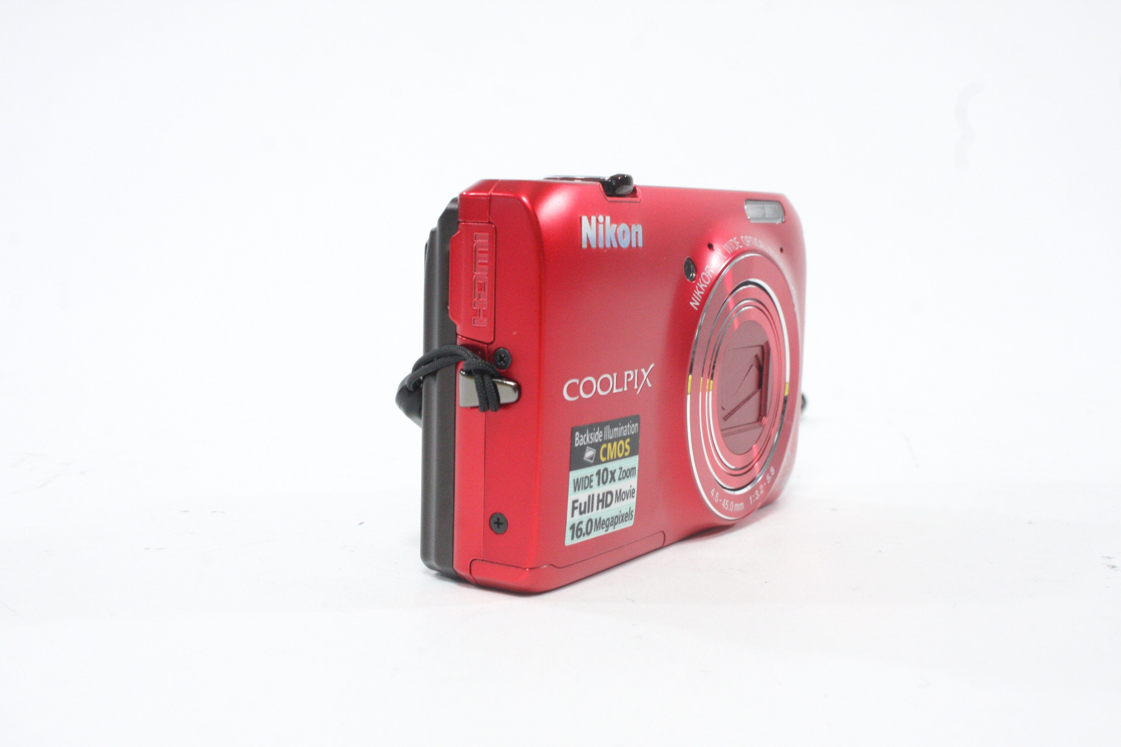 Nikon Coolpix S6300 Digital Point-and-Shoot Camera 10x Zoom 16.0mp (Red) AS-IS