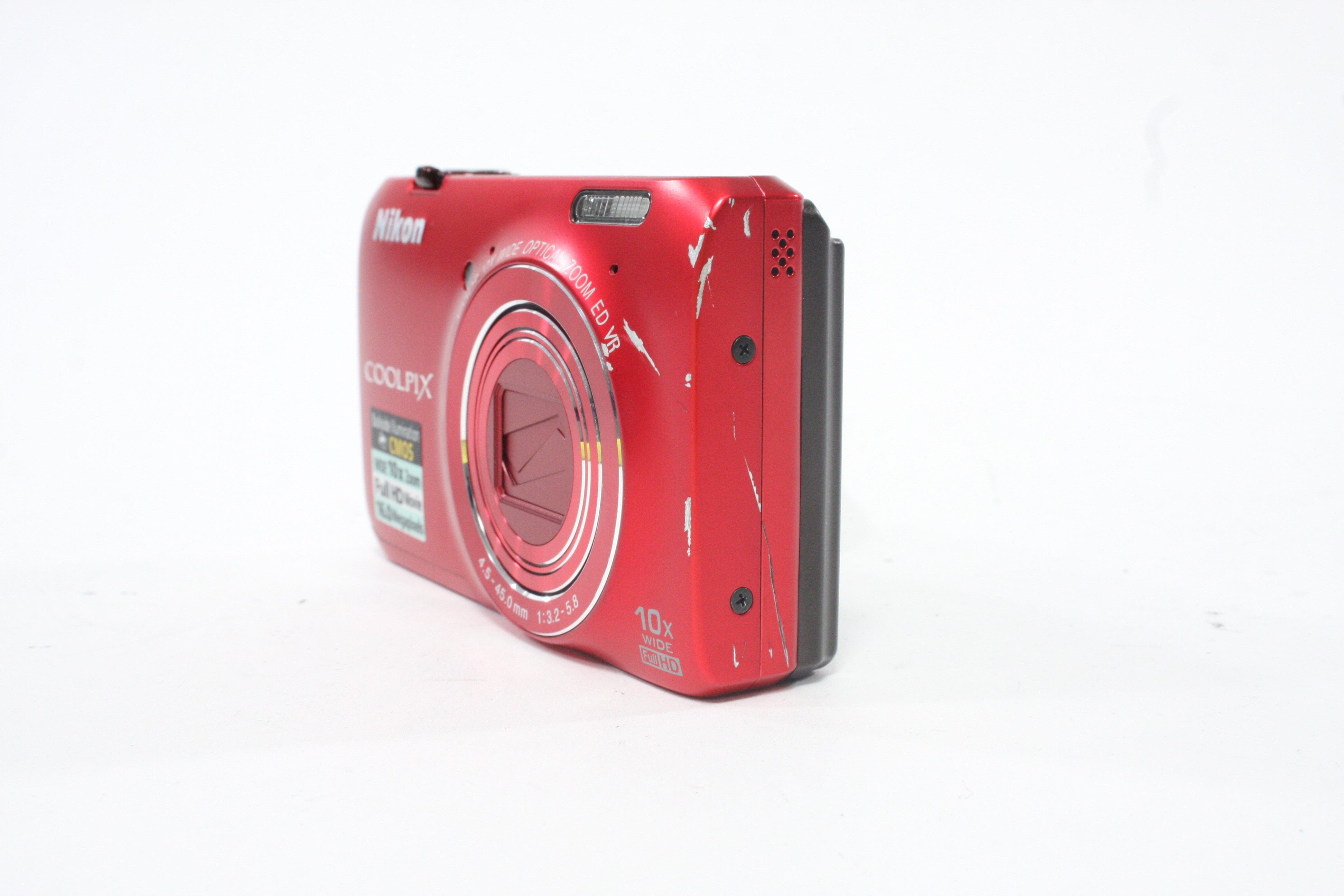 Nikon Coolpix S6300 Digital Point-and-Shoot Camera 10x Zoom 16.0mp (Red) AS-IS