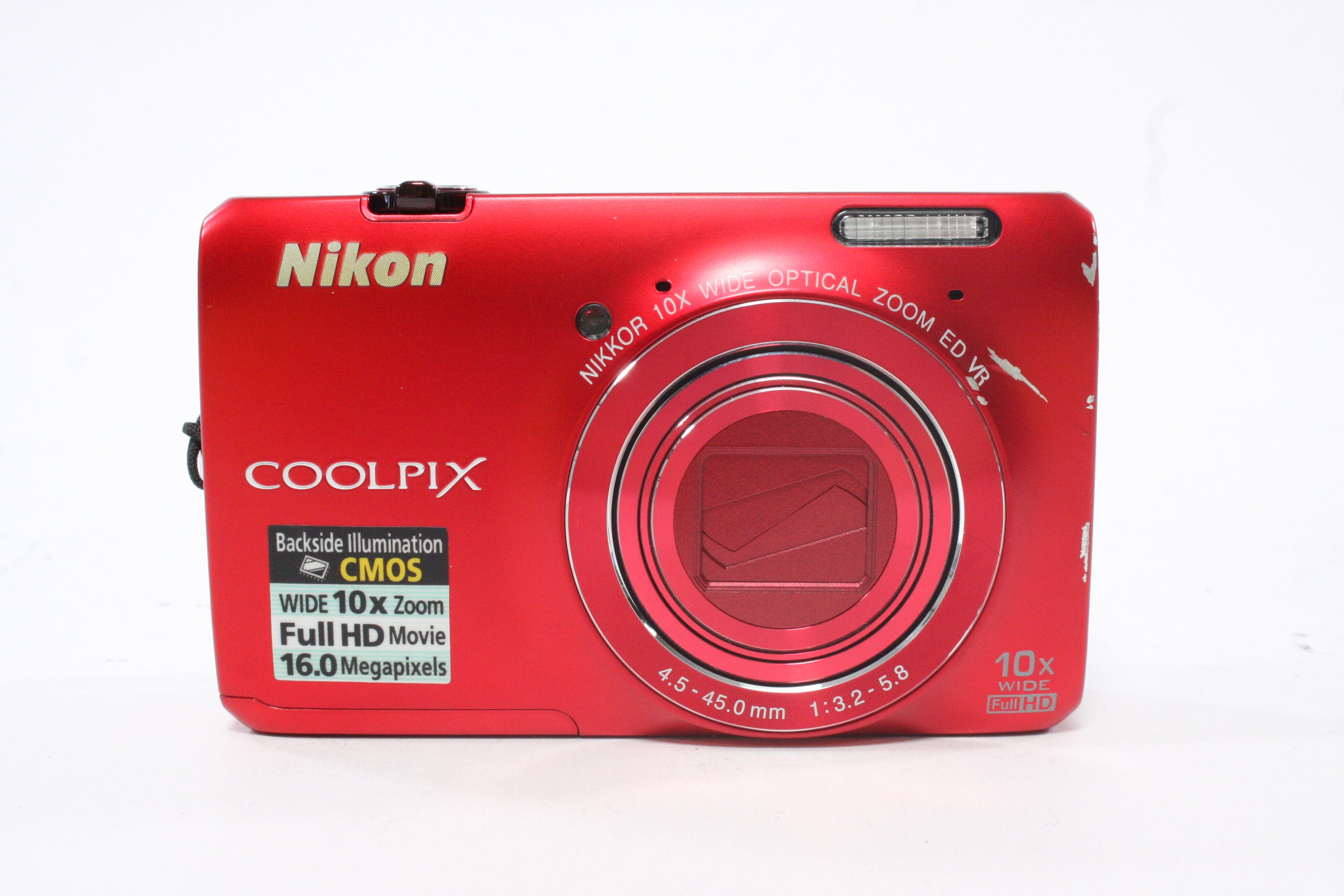 Nikon Coolpix S6300 Digital Point-and-Shoot Camera 10x Zoom 16.0mp (Red) AS-IS
