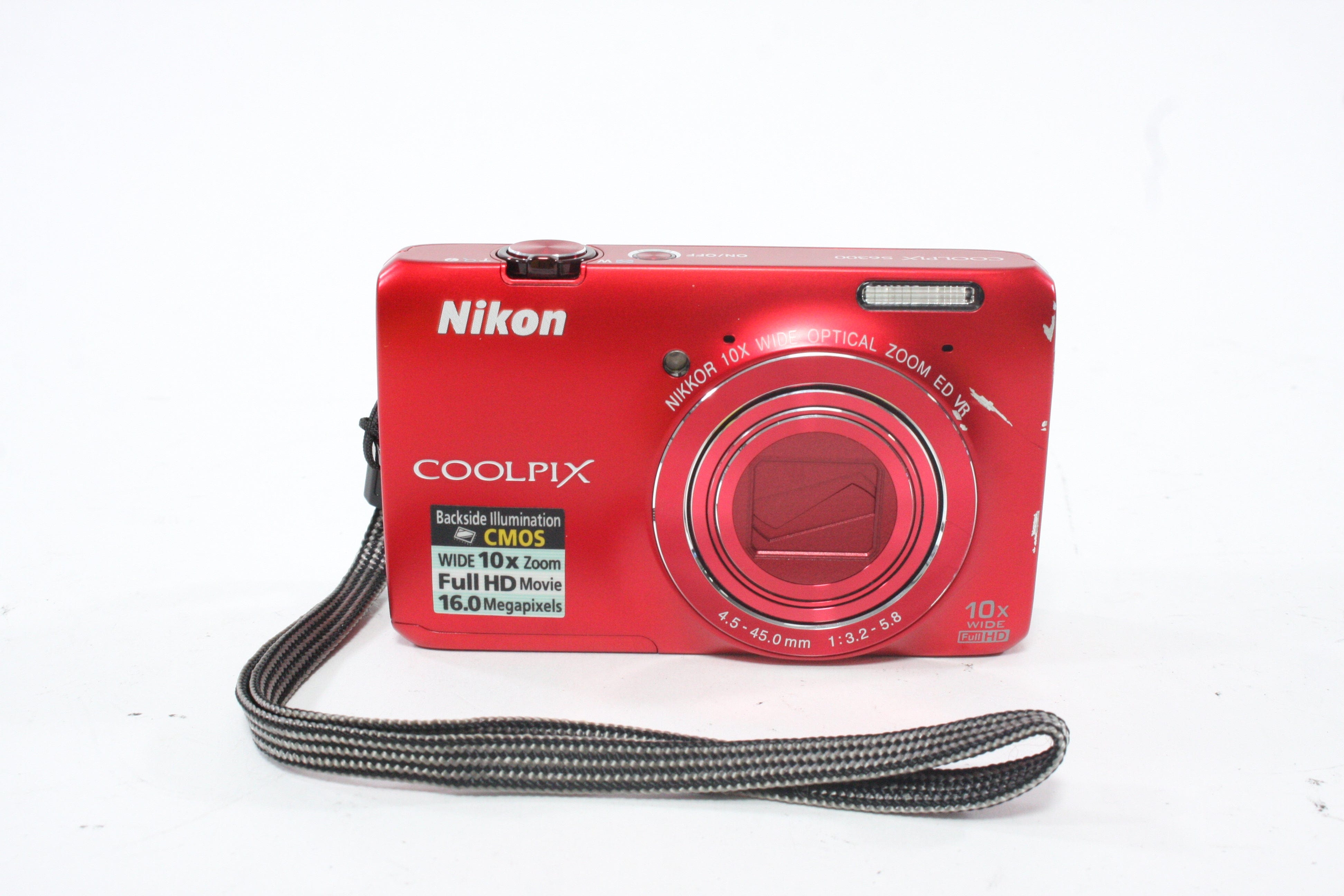 Nikon Coolpix S6300 Digital Point-and-Shoot Camera 10x Zoom 16.0mp (Red) AS-IS