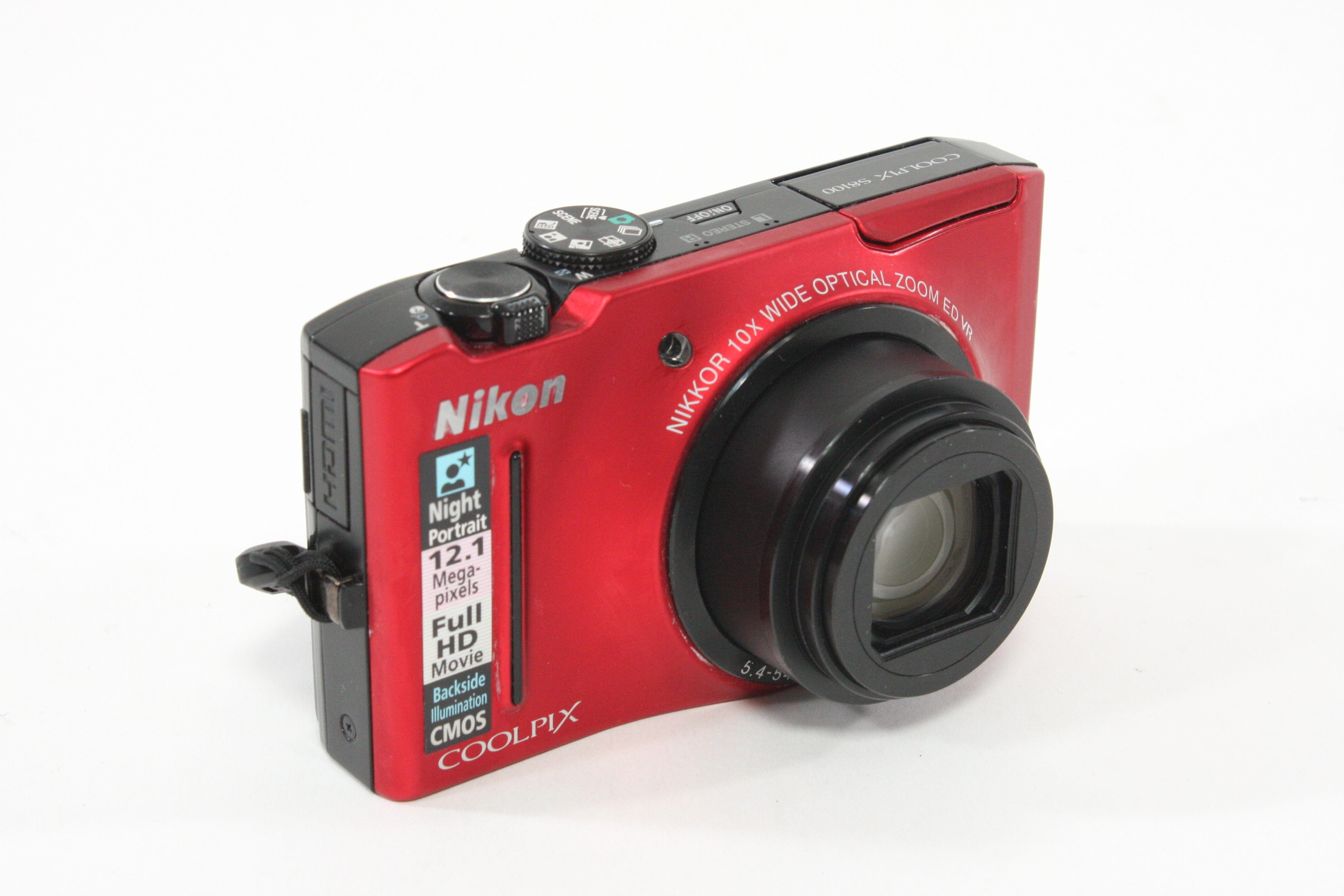 Nikon Coolpix S8100 Digital Camera 12MP (Red)