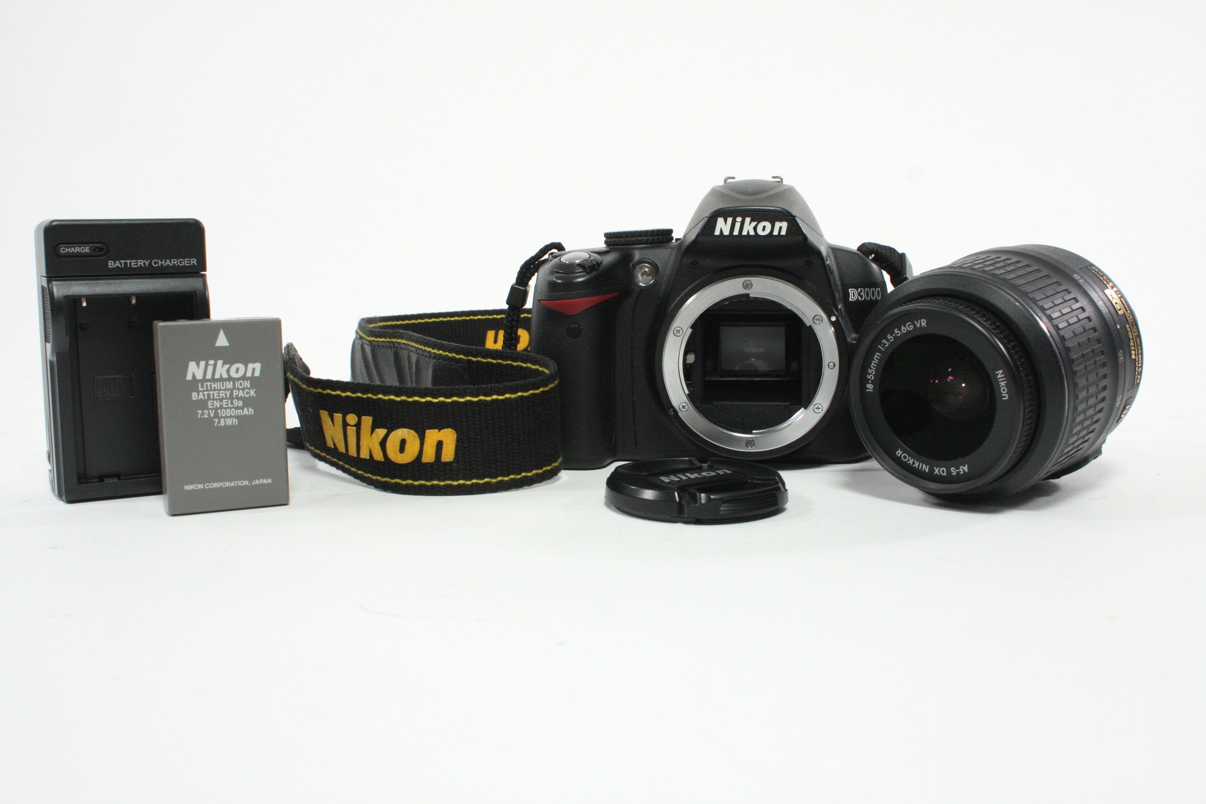 Nikon D3000 DSLR Camera with 18-55mm f/3.5-5.6G VR Lens with a Shutter Count of 7,032