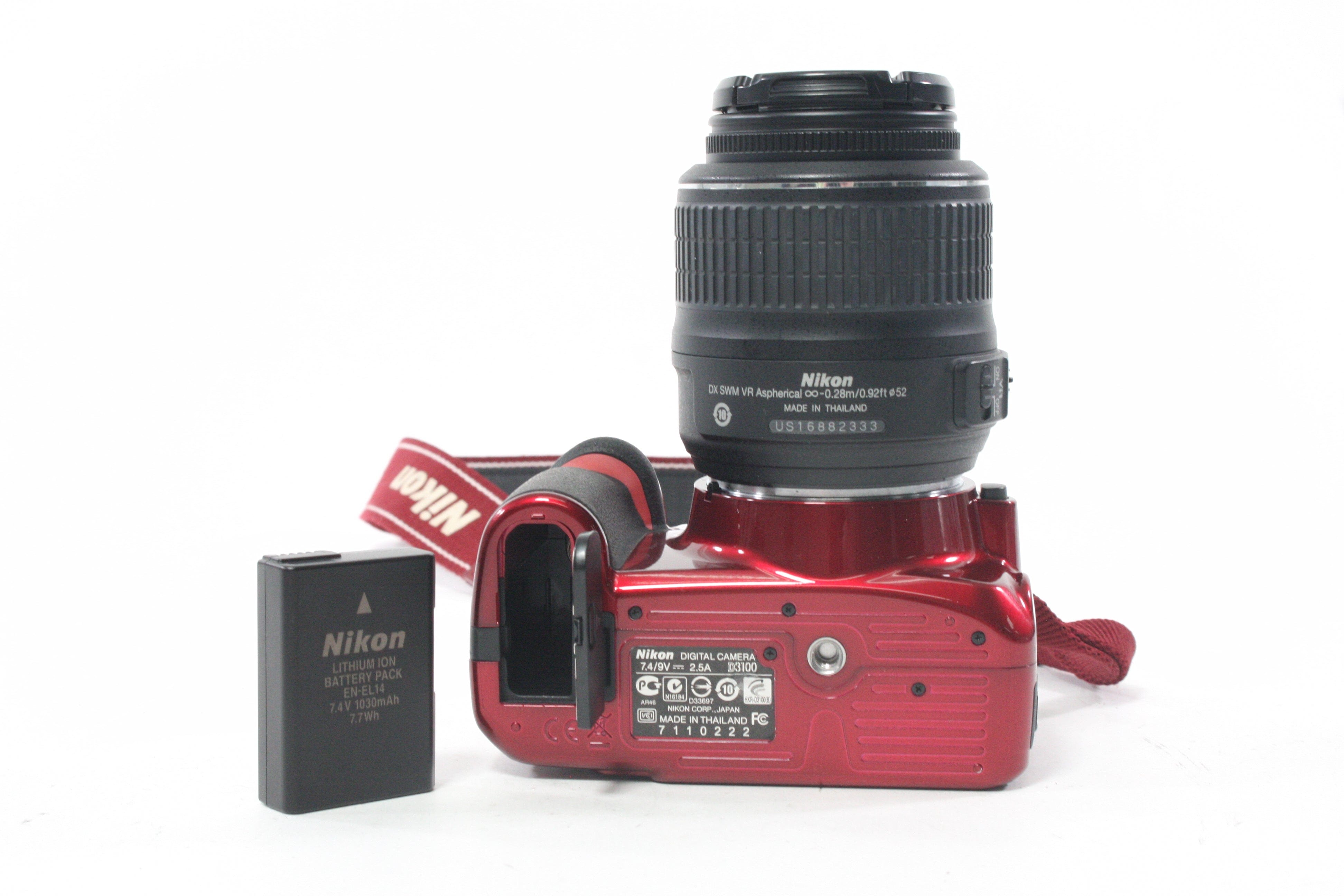 Nikon D3100 Digital Camera with 18-55mm f/3.5-5.6 G VR AF-S DX Lens with a Shutter Count of only 2,360
