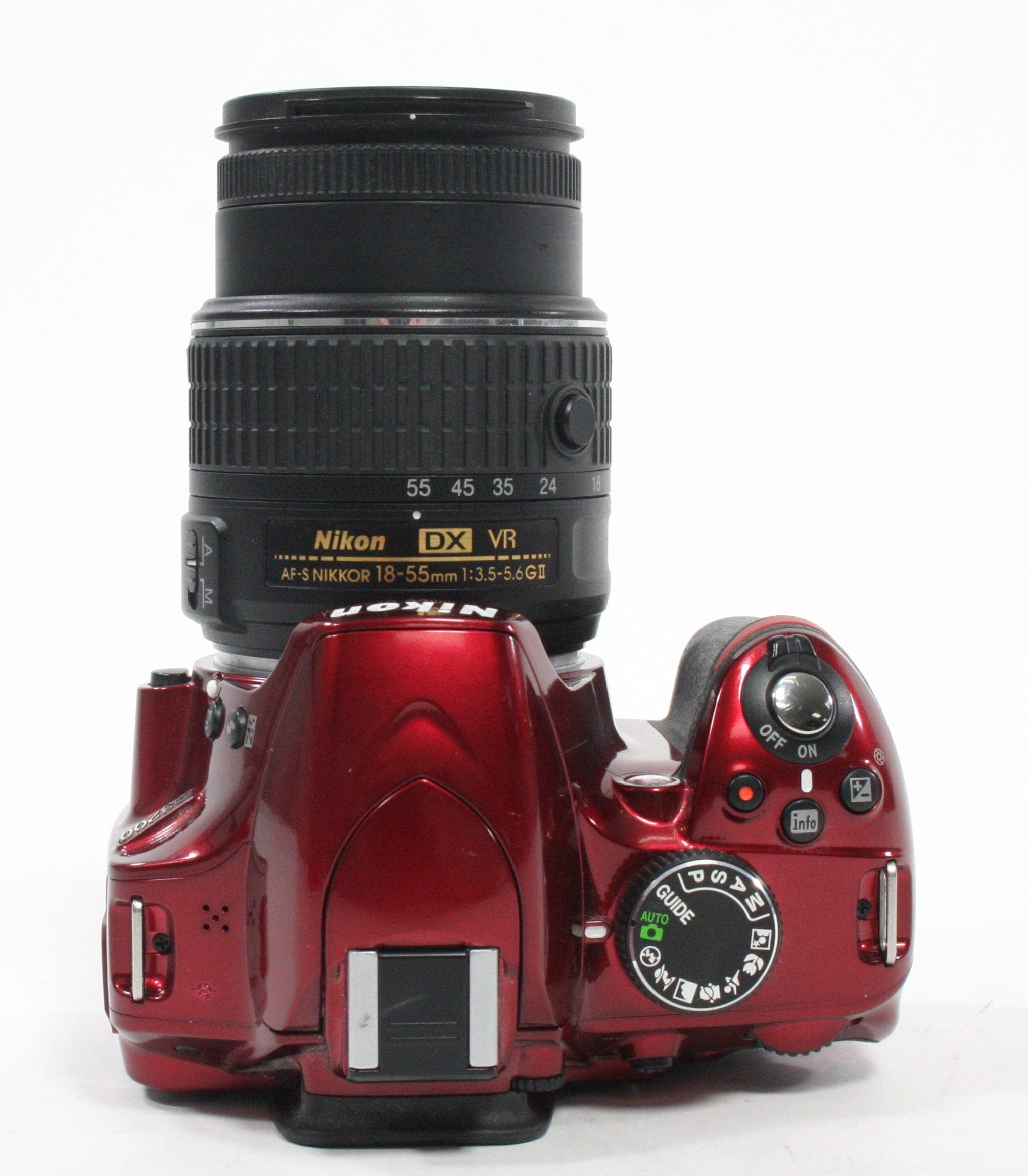 Nikon D3200 DSLR with 18-55 f/3.5-5.6 GVRII Lens with Shutter Count 3,531 (Red)