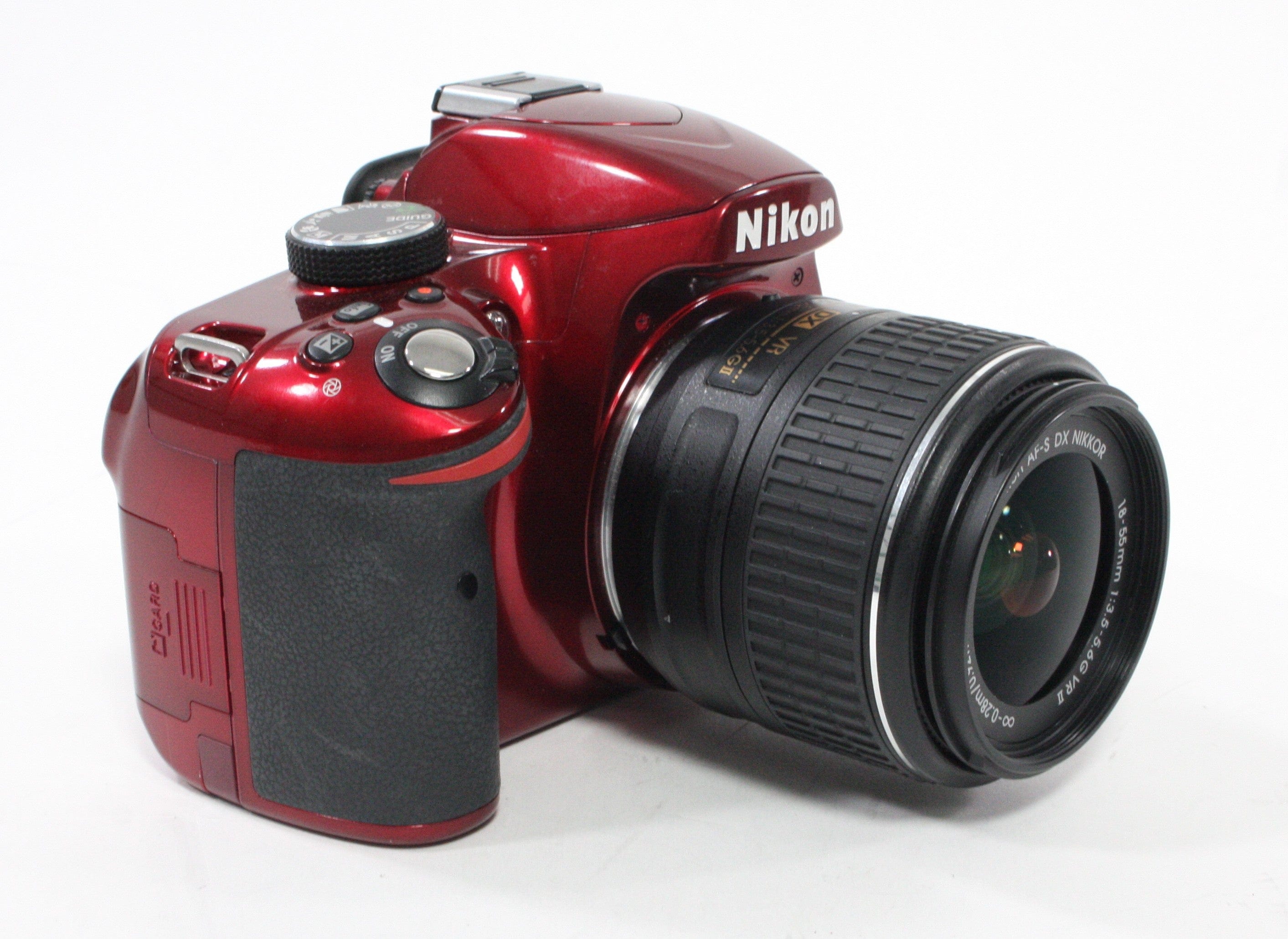 Nikon D3200 DSLR with 18-55 f/3.5-5.6 GVRII Lens with Shutter Count 3,531 (Red)