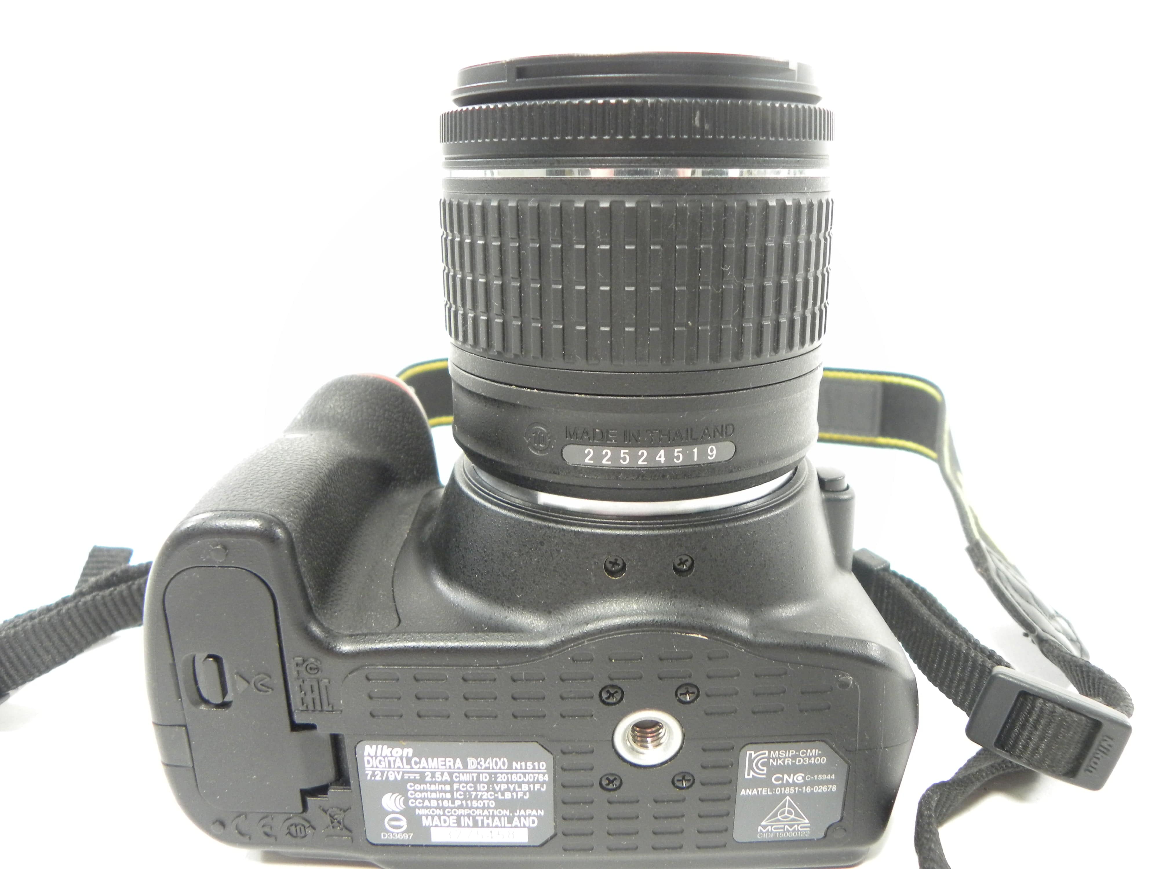 Nikon D3400 24.2mp Digital SLR w/Nikkor AF-P DX VR 18-55 Shutter ct. 607