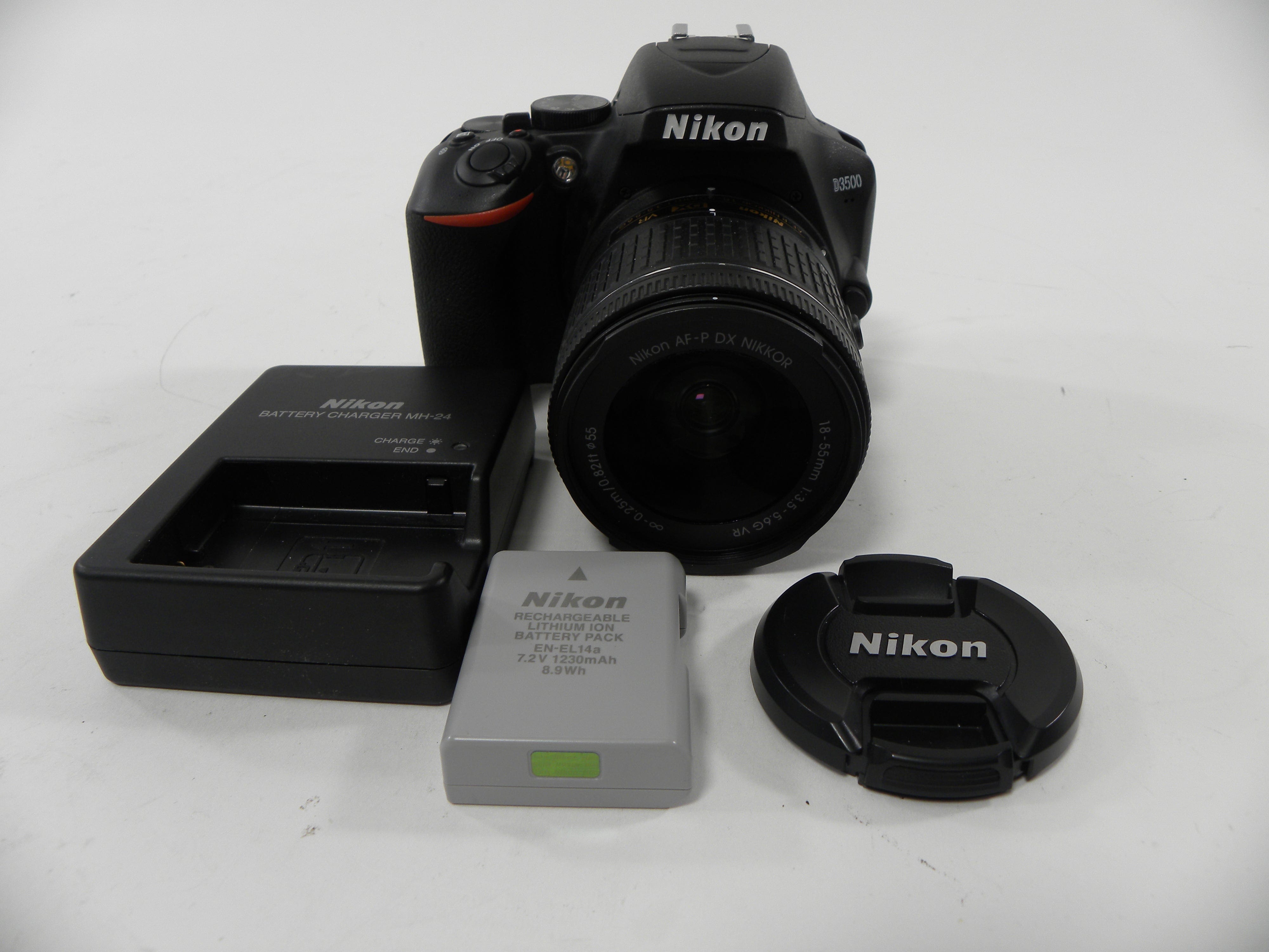 Nikon D3500 24.2mp Digital SLR w/Nikkor Af-P DX VR 18-55 Shutter Ct. 988