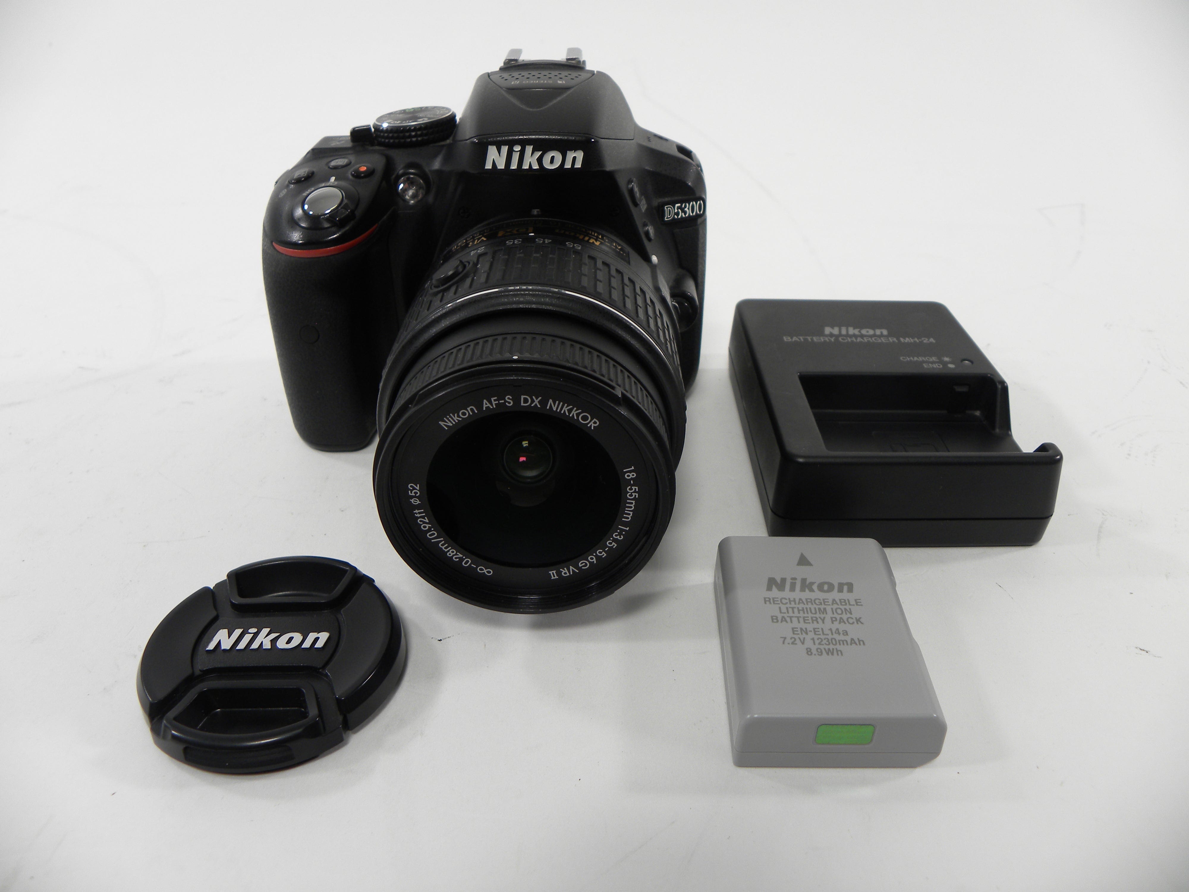 Nikon D5300 24.2mp Digital SLR w/18-55 f/3.5-5.6 DX VR Lens Shutter Ct. 10,590