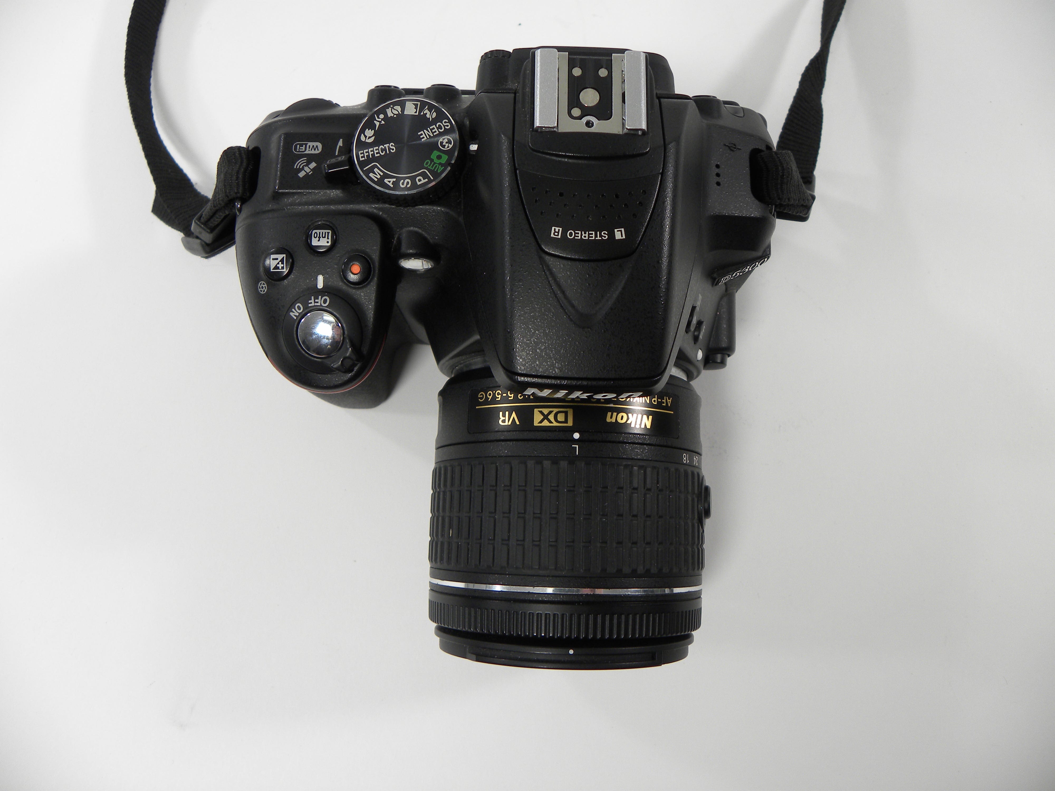 Nikon D5300 24.2mp Digital SLR w/AF-P Nikkor 18-55 VR DX S/C 5,551
