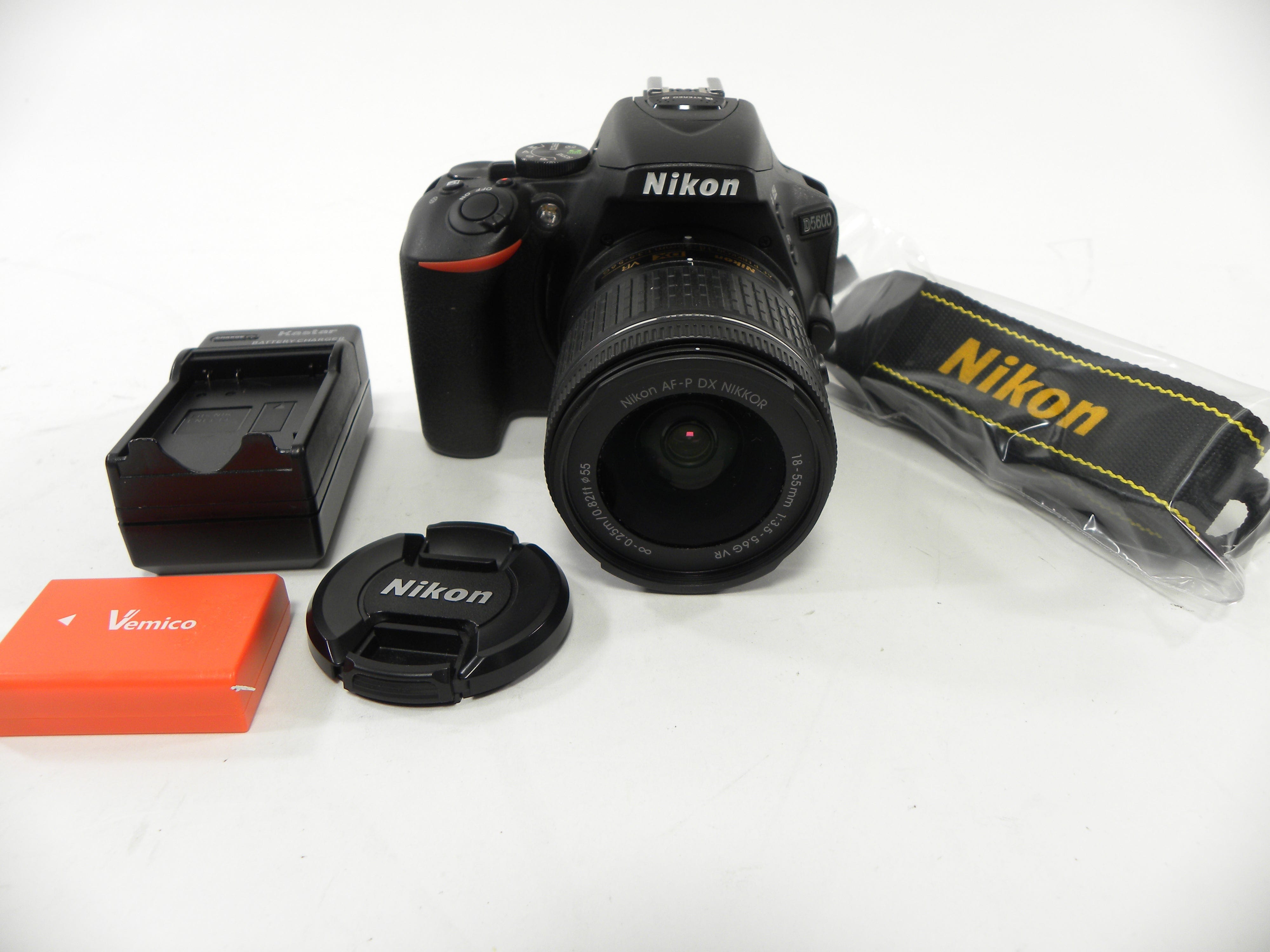 Nikon D5600 24.1mp Digital SLR w/AF-P Nikkor 18-55 Shutter ct. 793