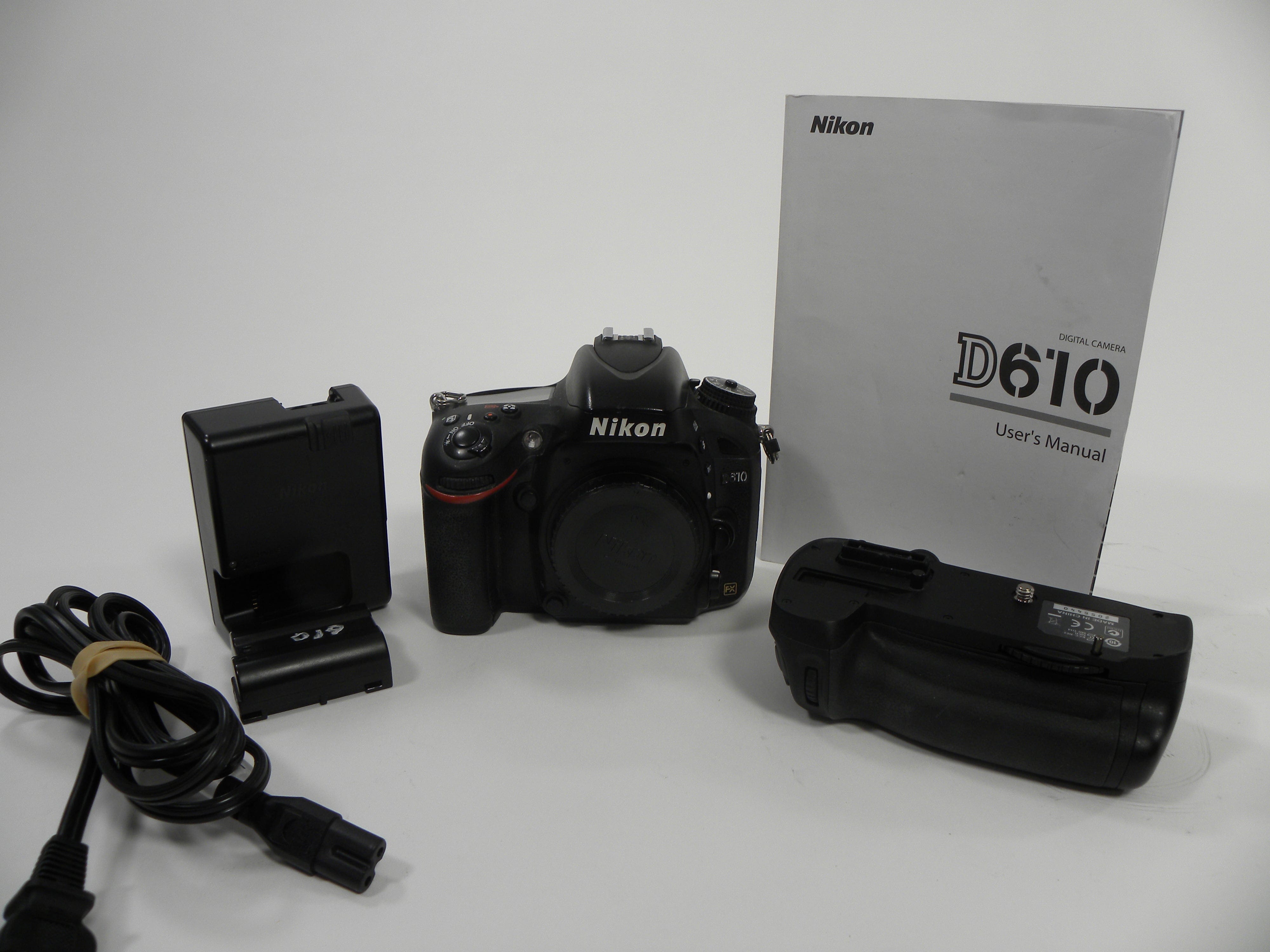 Nikon D610 24.3mp Digital SLR Body Only w/MB-D14 Battery Grip