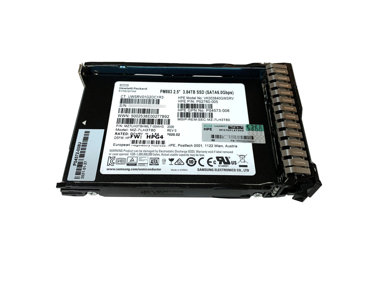 P47321-B21 HPE S4520 3.84TB SATA 6Gbps Read Intensive 2.5-Inch Solid State Drive for G8/G10 Server