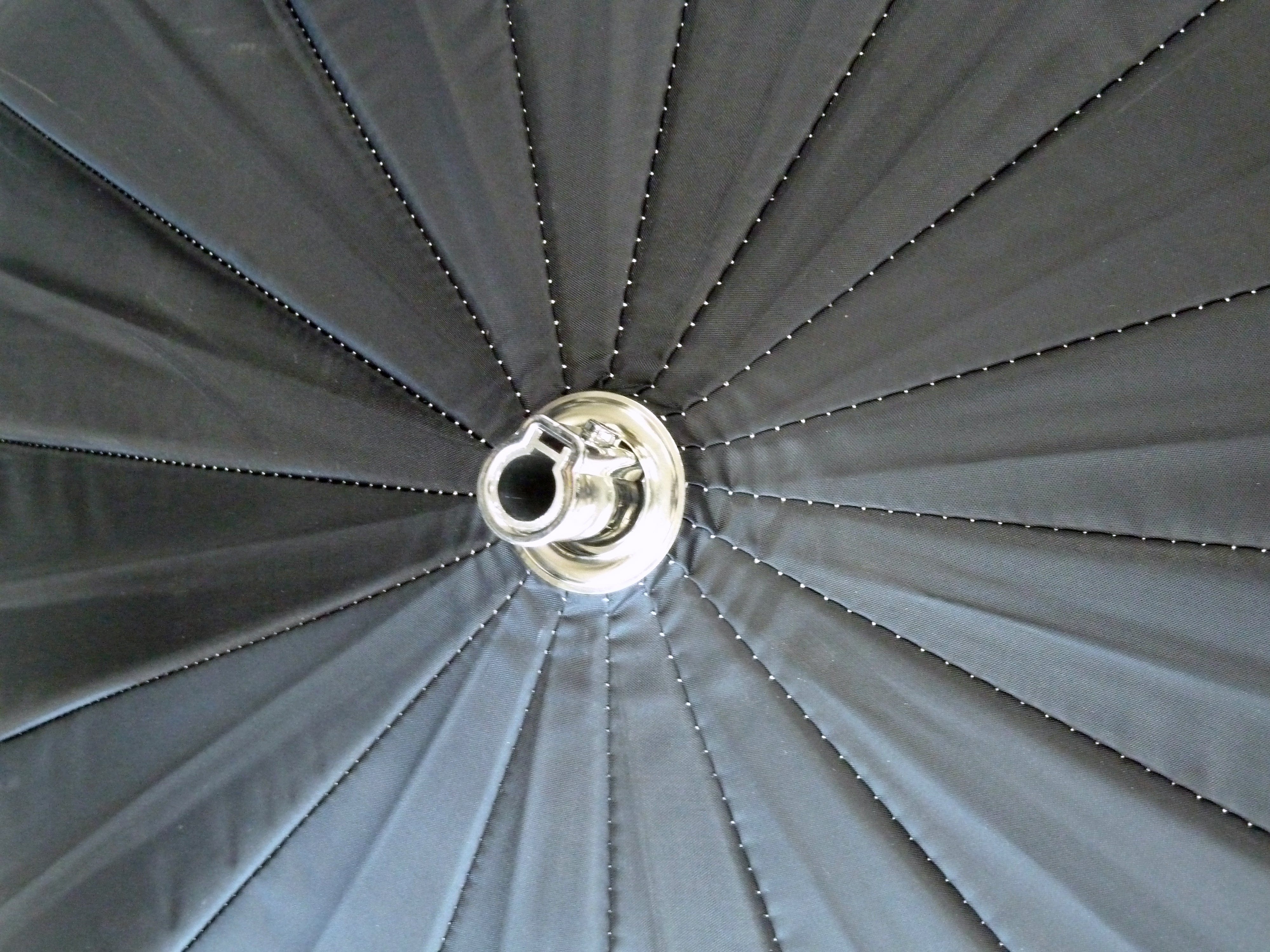 Paul C. Buff PLM 51 Bright Silver Umbrella with diffusion fabric , Strobe holder and Black Spill