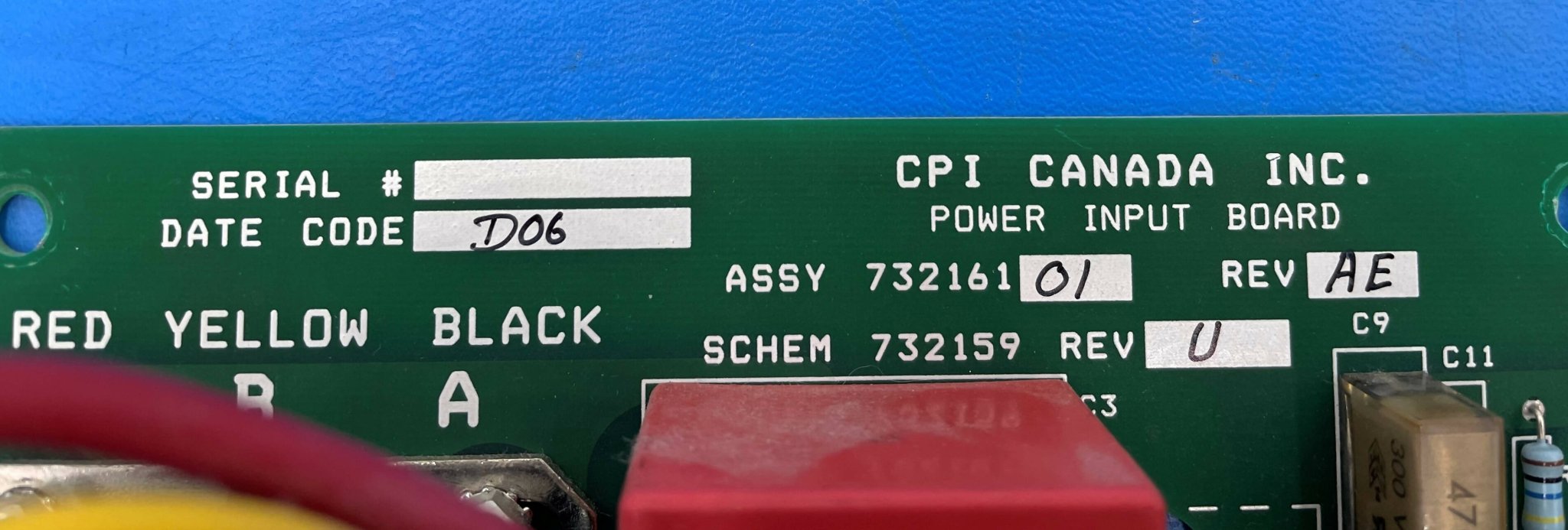 Power Input Board (732161 01 REV AE CPI