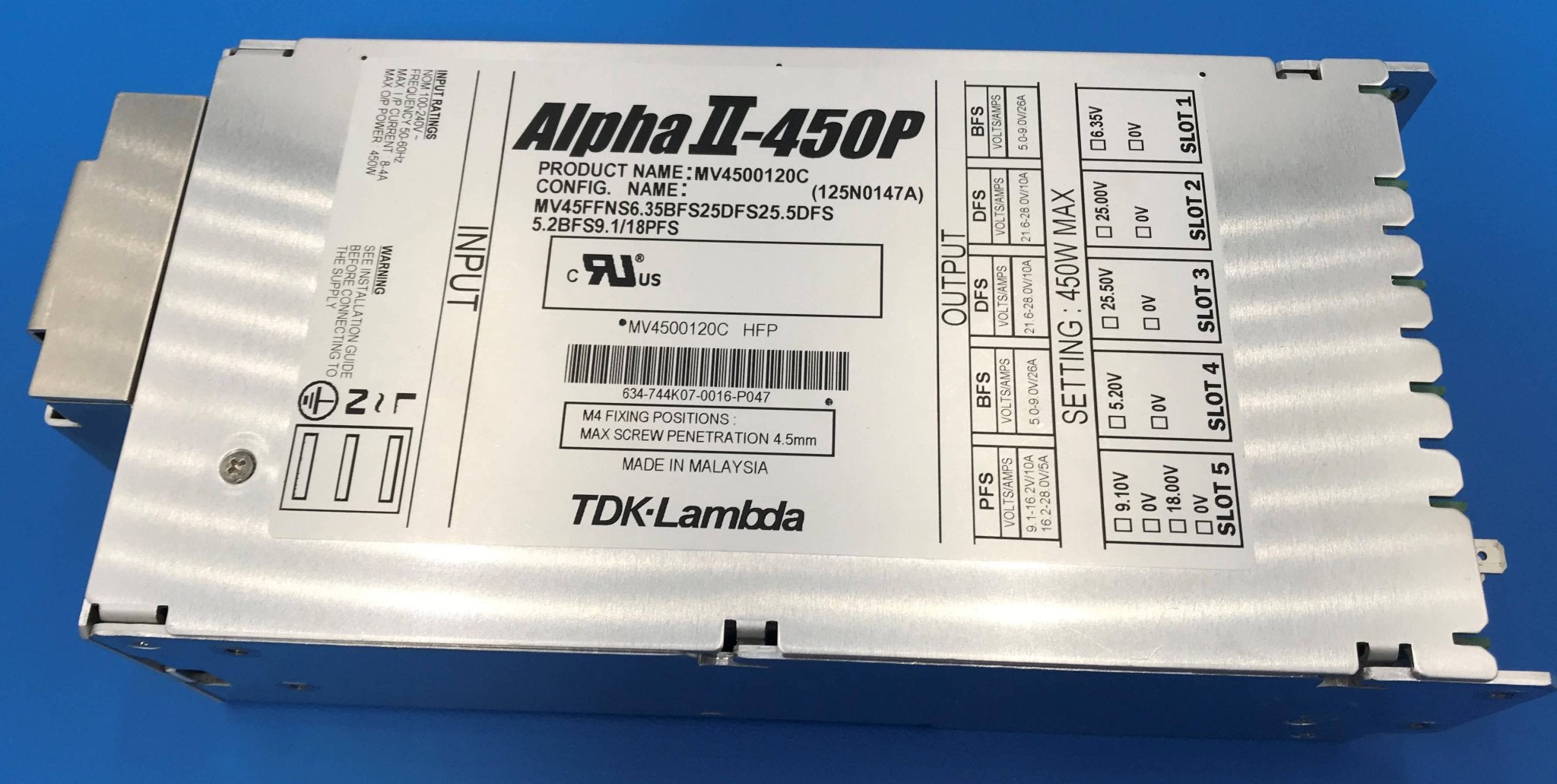 Power Supply (AlphaII-450P/MV4500120C TDK-Lambda
