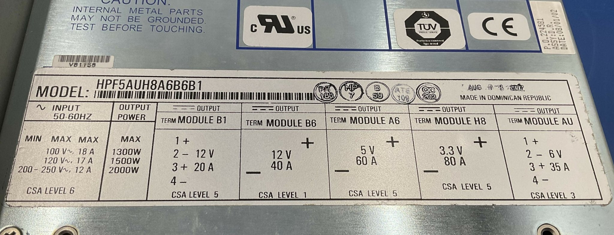 Power Supply POWER ONE 2000W (5990200/5971473 SIEMENS/POWER ONE