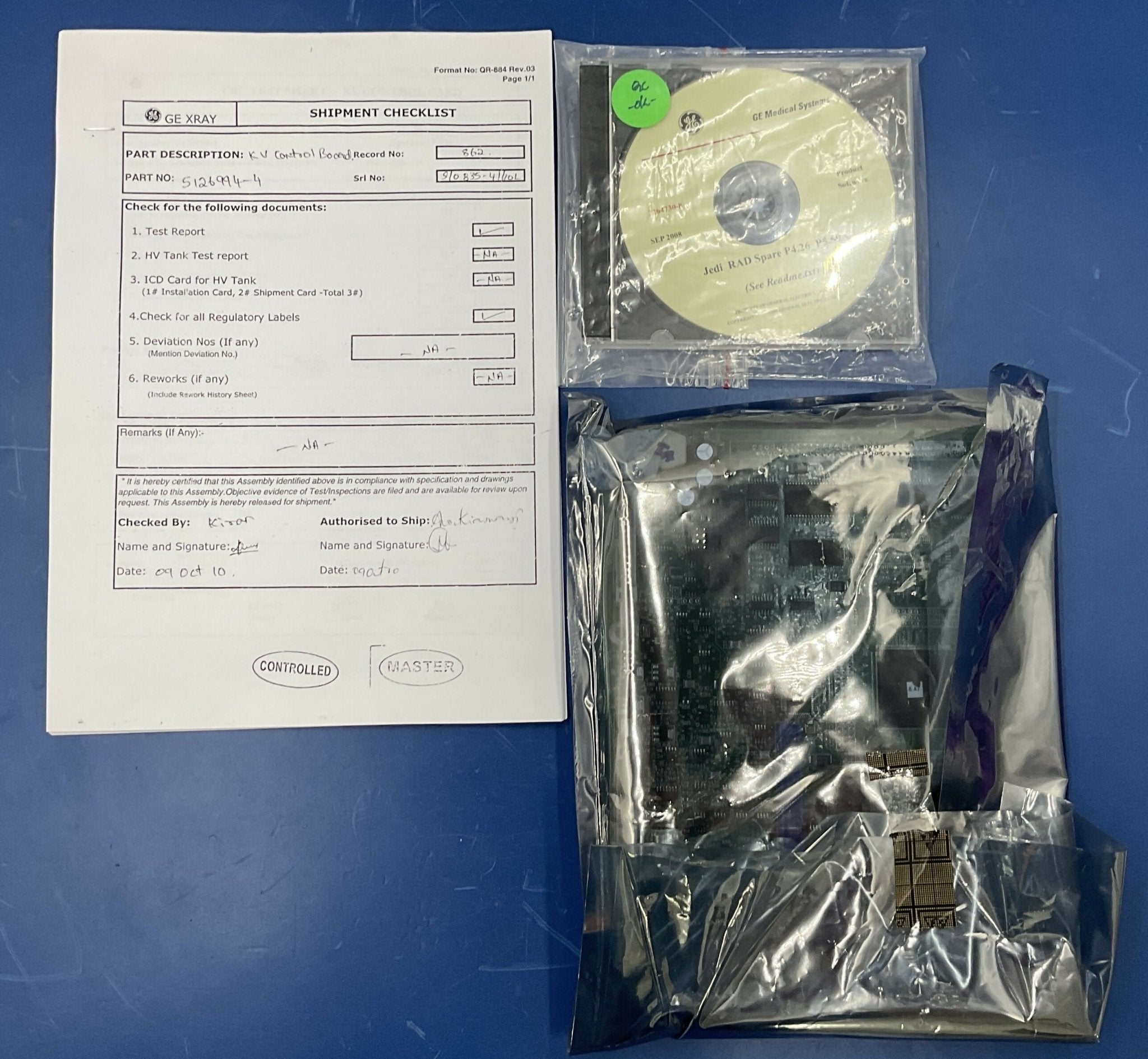 PROGRAMMED KV Control Board NEW (2214606-19 GE