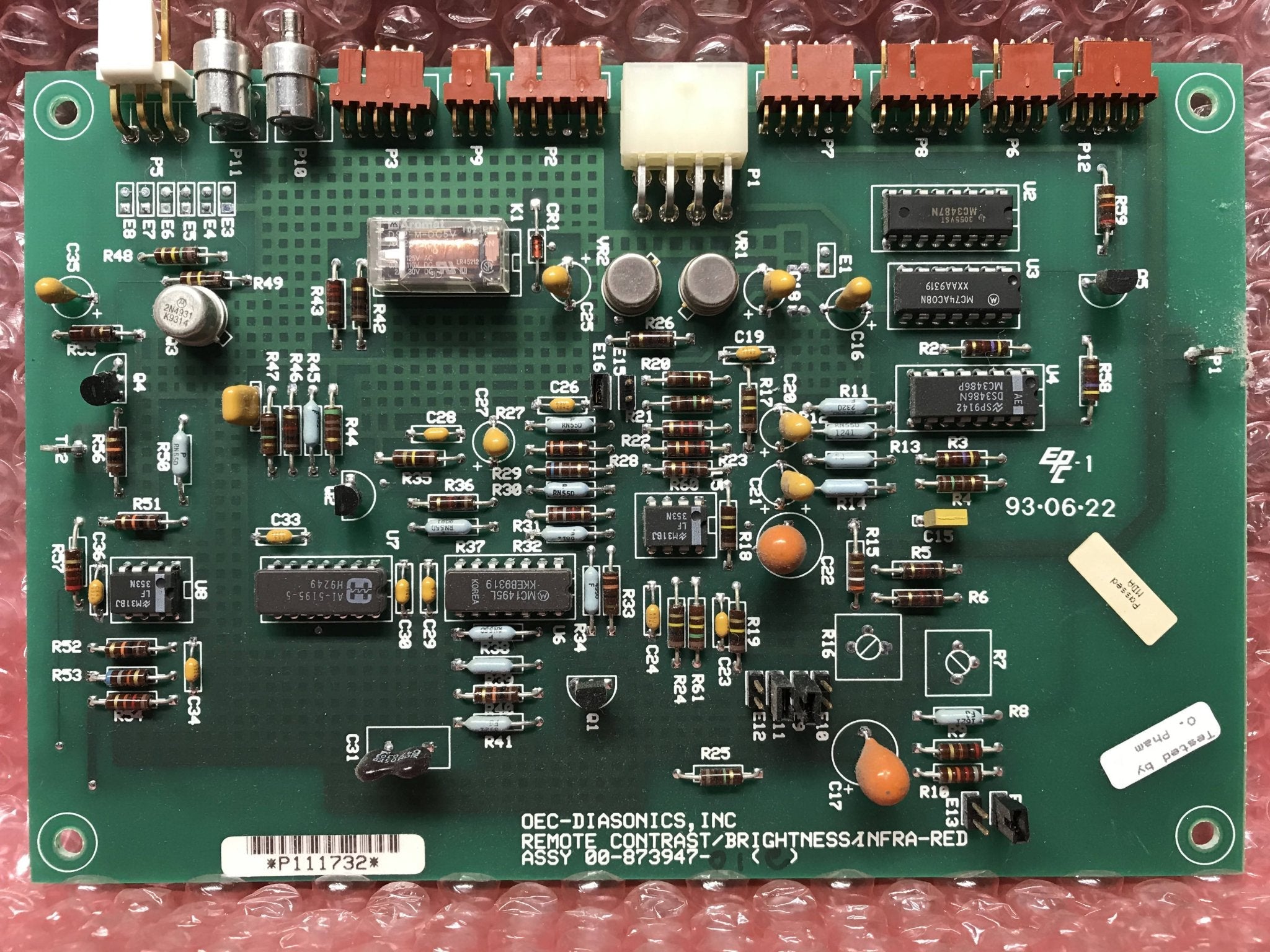 Remote Contrast/Brightness/Infra-Red PCB (00-873947-01OEC