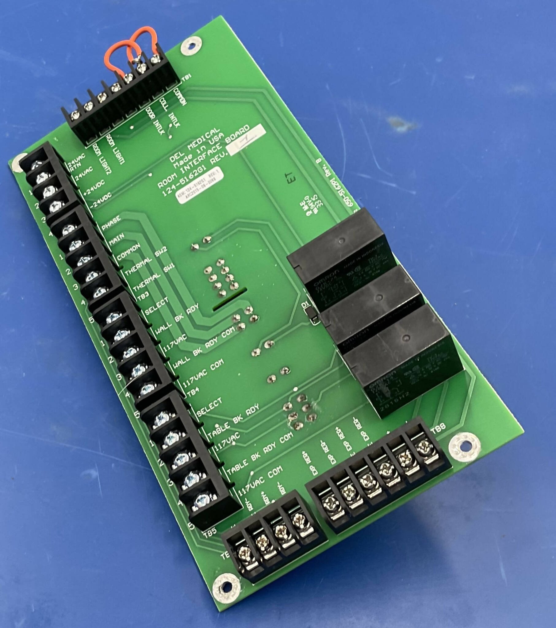Del Medical 124-5162 - Room Interface Board PCB Rev 1 Rear View | Alo Tech Solutions