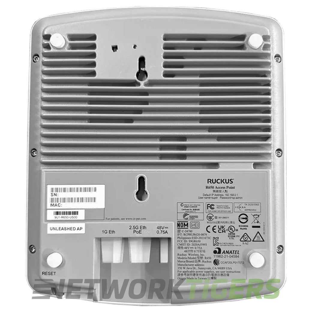 NEW Ruckus 901-R650-US00 R650 Indoor Wi-Fi 6 (802.11ax) 4x4:4 MU-MIMO WAP