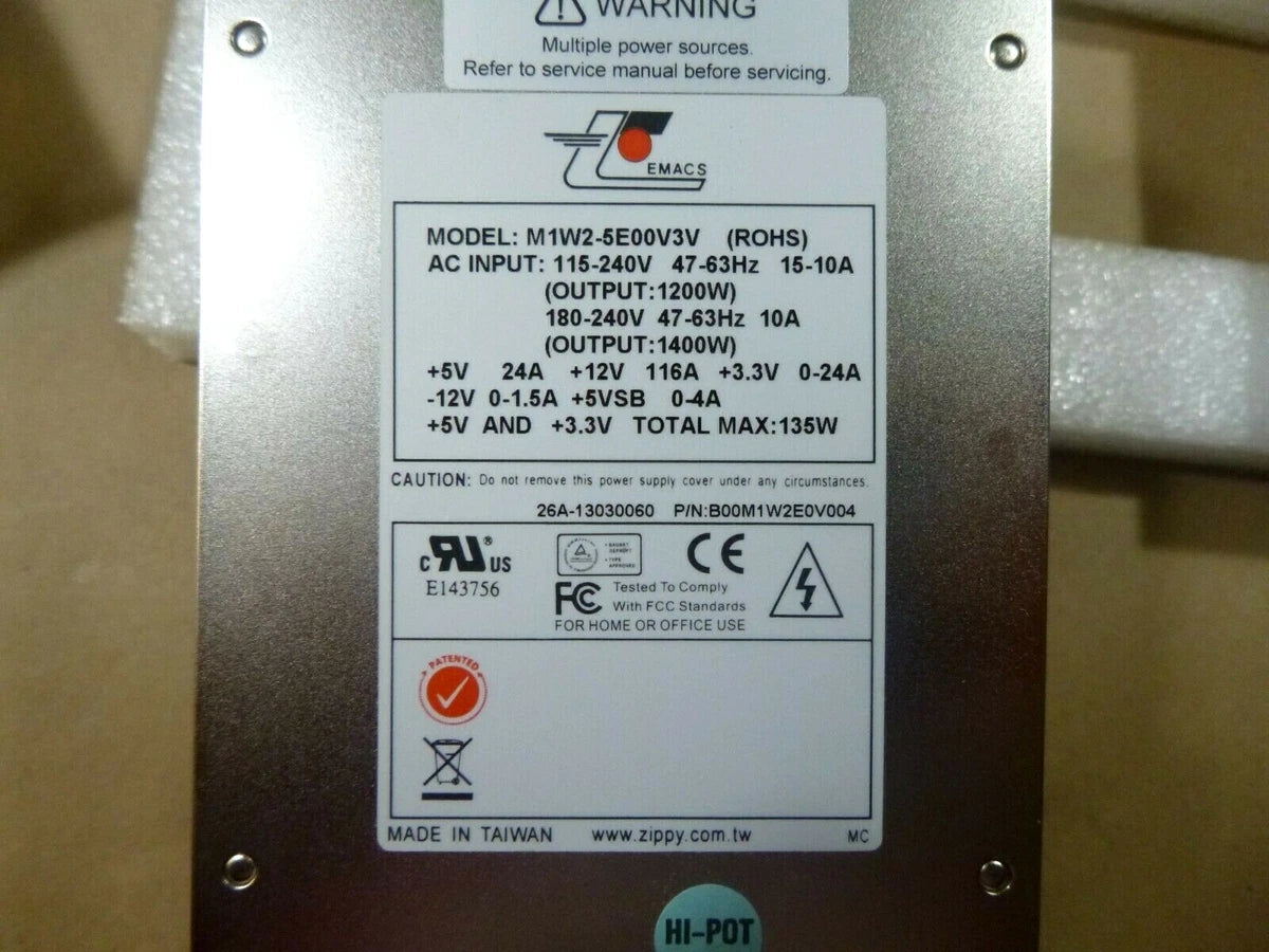 EMACS Zippy M1W2-5E00V3V, 2U Redundant Form ,1400W Gold 80 Power Supply|353959819561