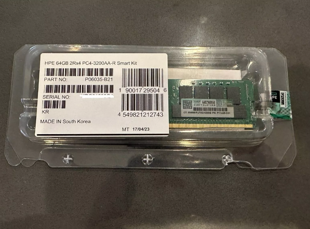NEW P06035-B21 P11446-0A1 HPE 2RX4 64GB DDR4 PC4-3200AA RDIMM ECC Server Memory