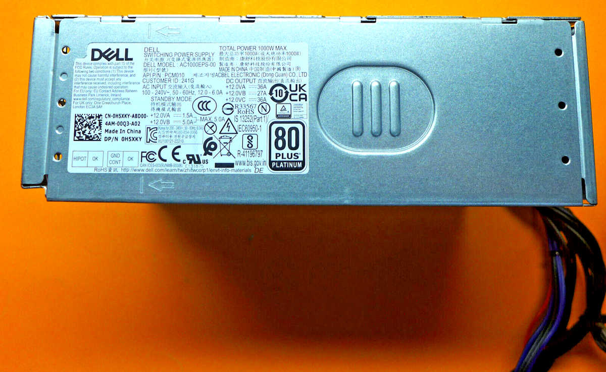 Genuine Dell Alienware R13 R14 XPS 8950 T3660 1000W Power Supply H5XKY|388222826221