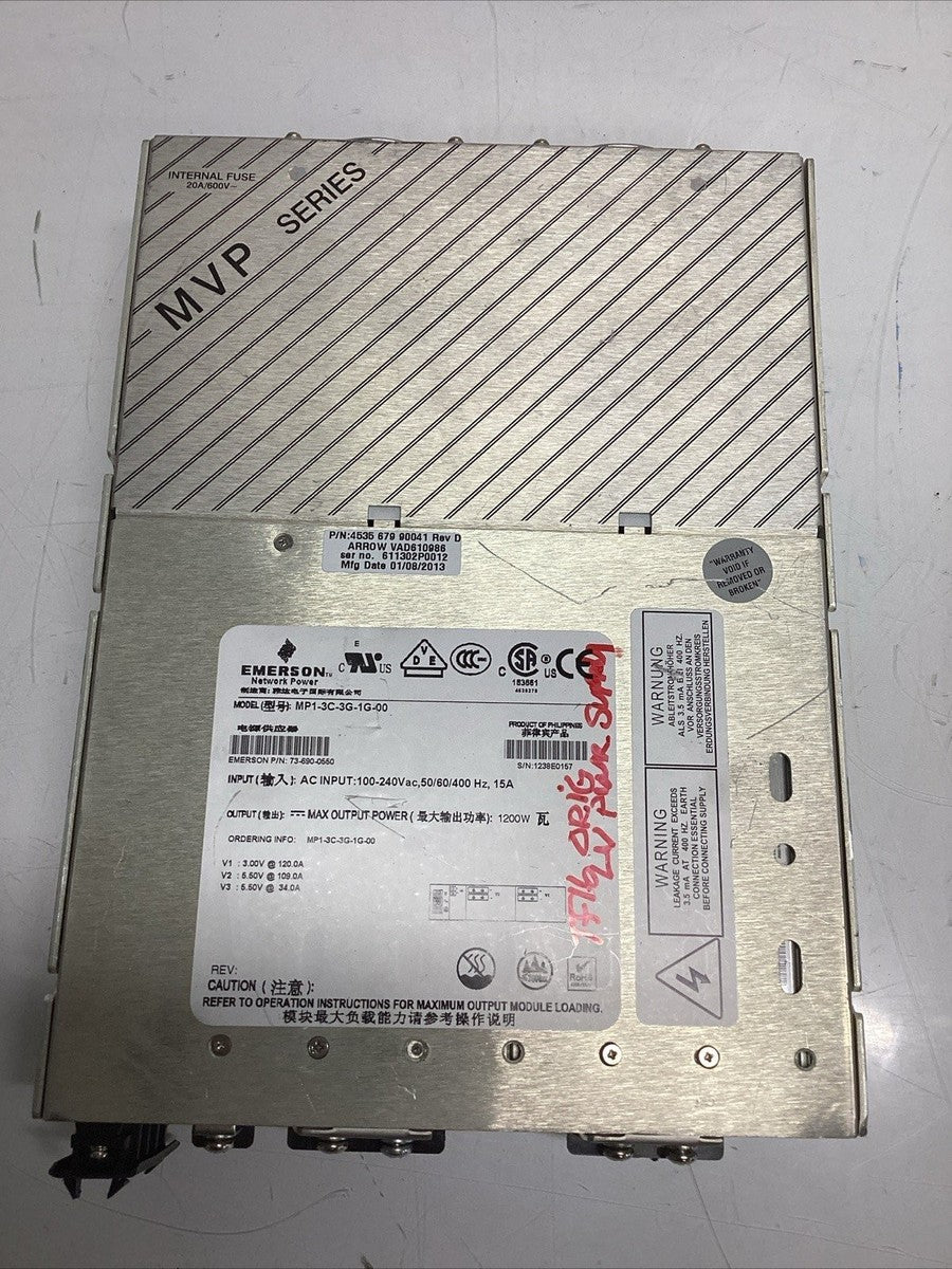 Emerson MVP Series MP1-3C-3G-1G-00 Power Supply 1200W R-988|127541155350