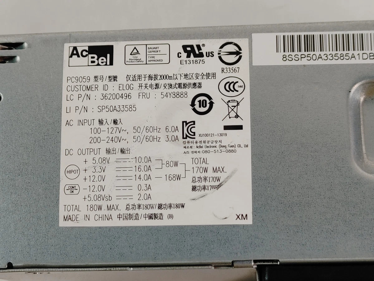 Lenovo 54Y8888 24 Pin 180 W TFX Desktop Power Supply For ThinkCentre Edge 72|389134764265