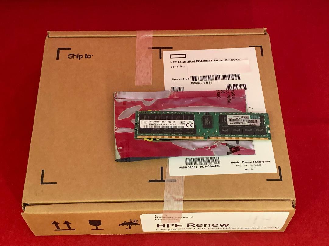 P00930-B21 P06192-001 P03053-0A1 HPE 64GB 2Rx4 PC4-2933Y Smart Memory RENEW*****