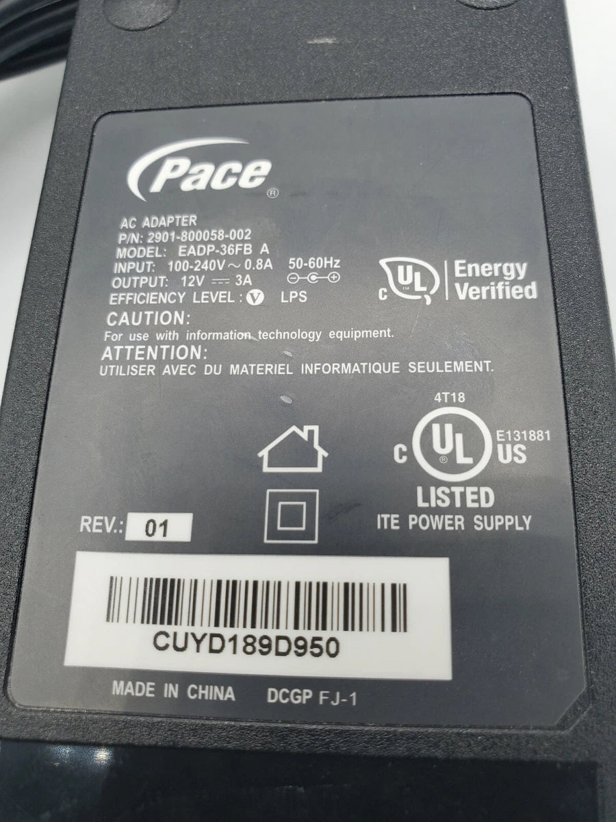 Genuine Pace AC Adapter EADP-36FB-A With Cord  output 12V  3A|224903627128