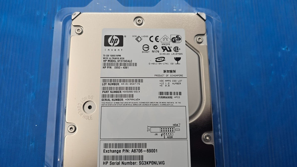 HP 0950-4381 73GB 15K 3.5" SCSI HDD – Enterprise Ultra320 Hard Drive|257329814003