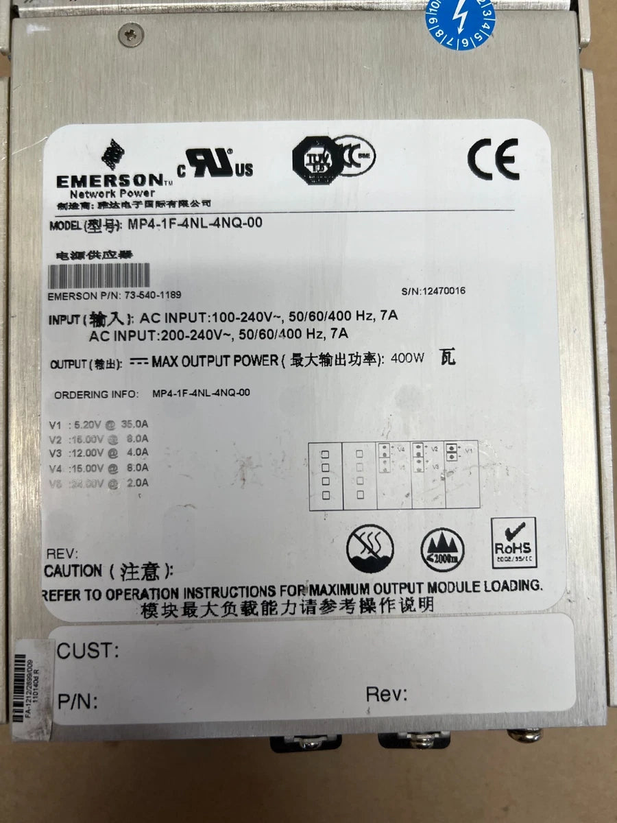 Emerson MP4-1F-4NL-4NQ-00 MVP Series Internal Fuse|126753839485